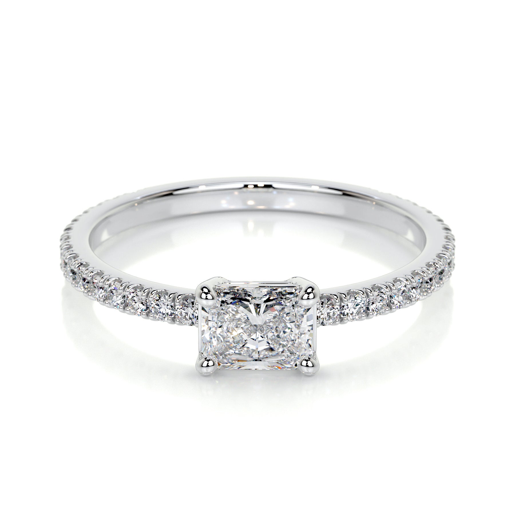 Chloe Radiant Lab Grown Stacking Ring (0.75 Carat) - 14K White Gold、mySite、hinf8tx79
