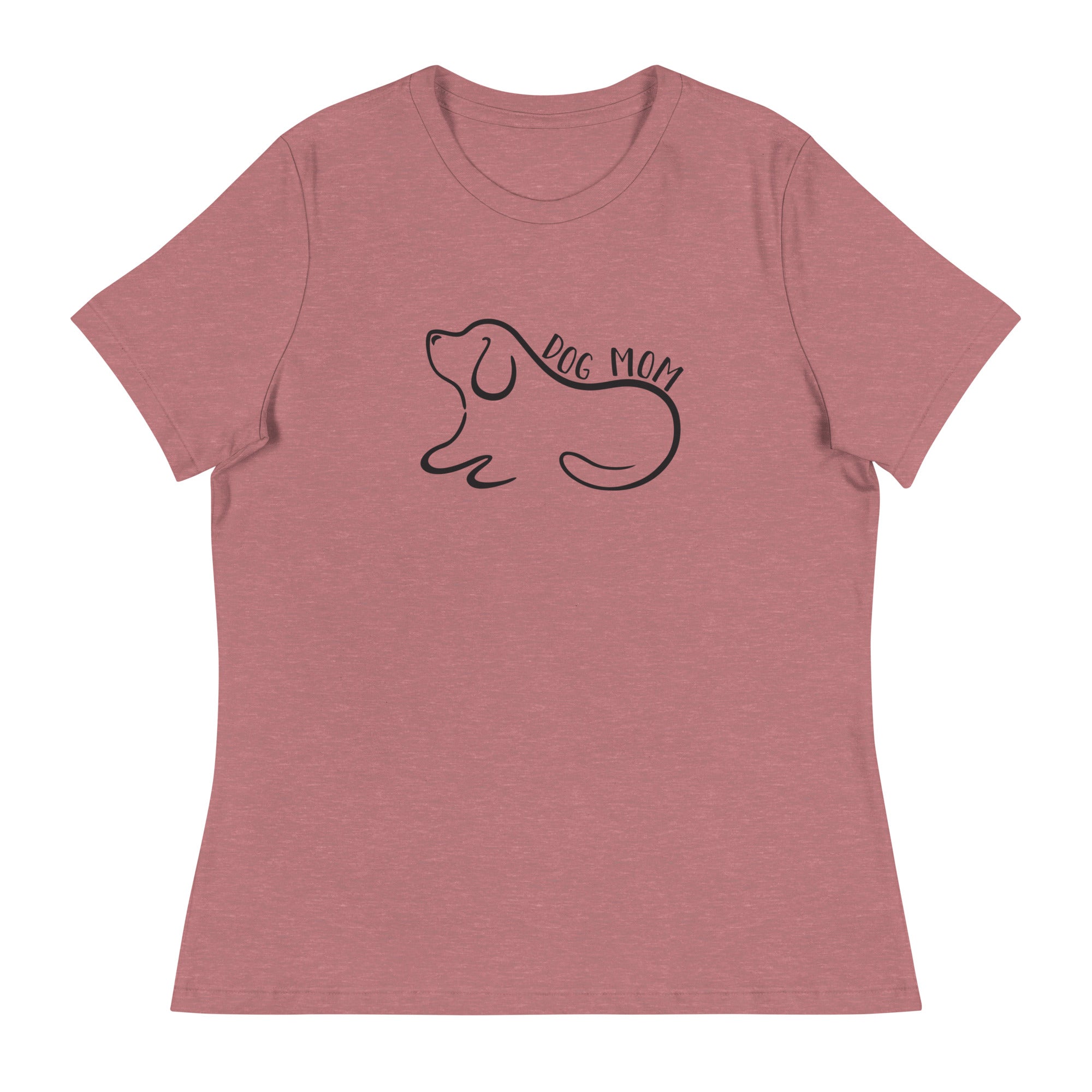 Dog Mom Outlined Women's Relaxed T-Shirt、mySite、camillekostekn