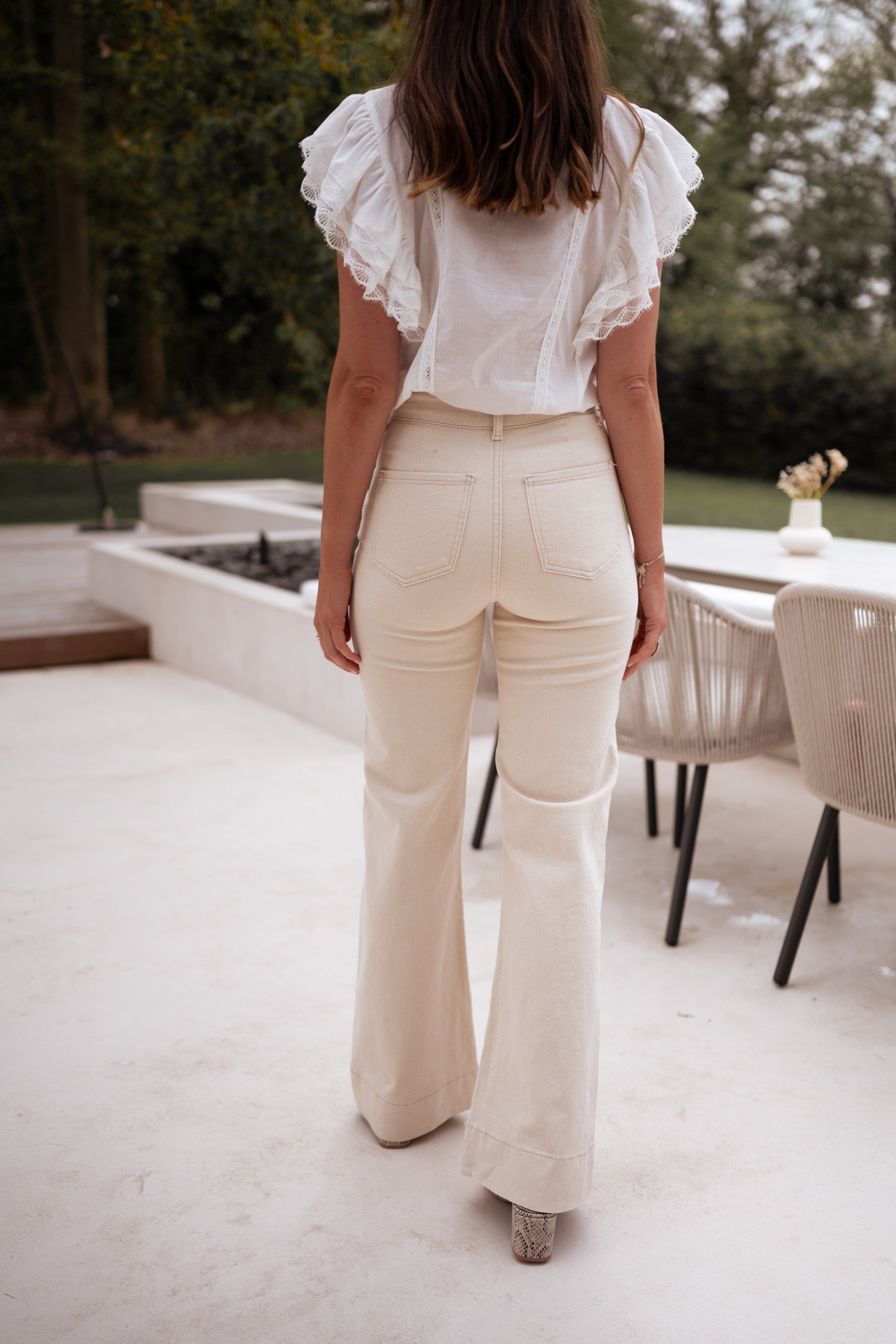 White pleated skirt