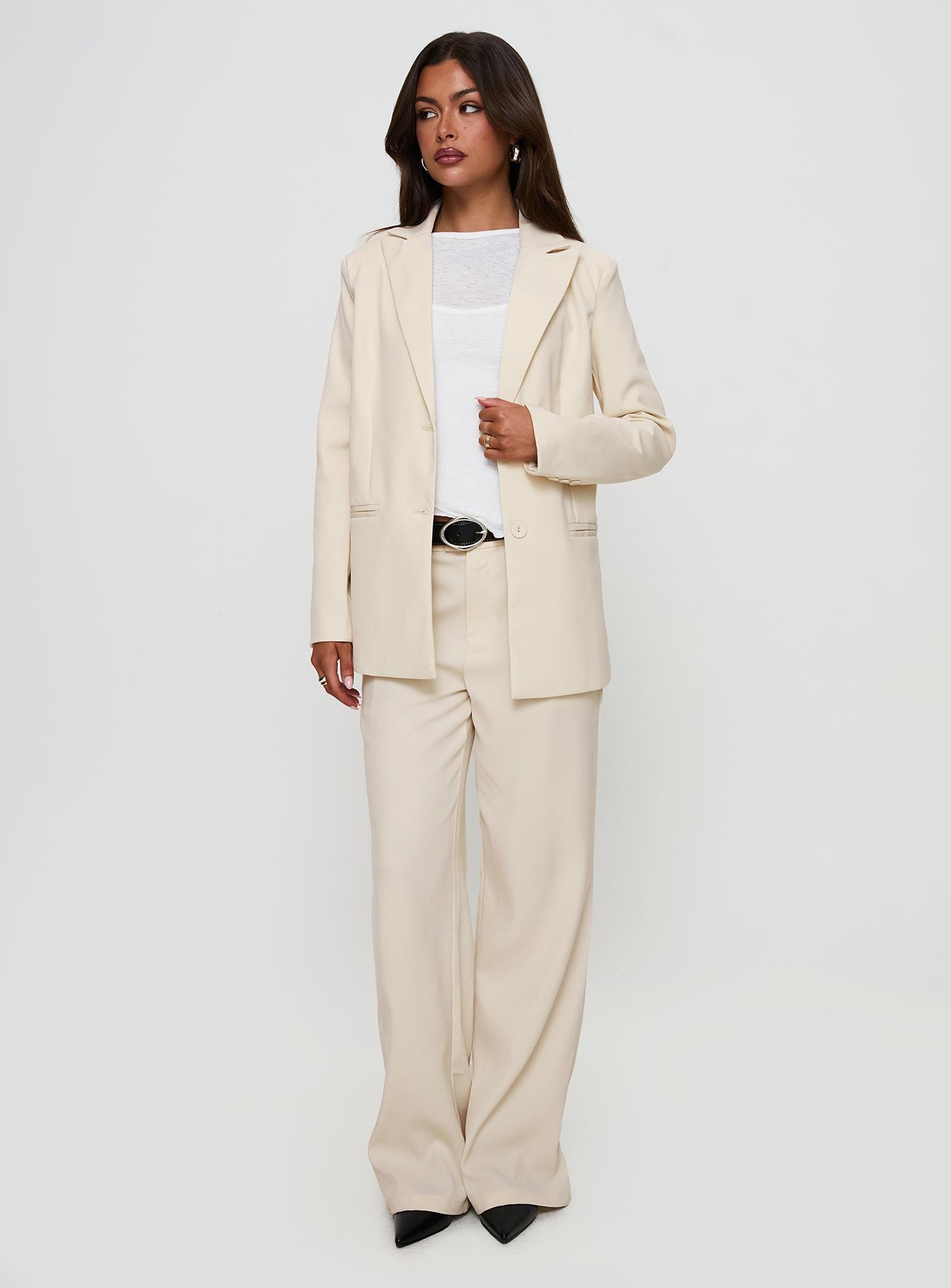 Crowd Pleaser Oversized Blazer Cream、mySite、solidvoid