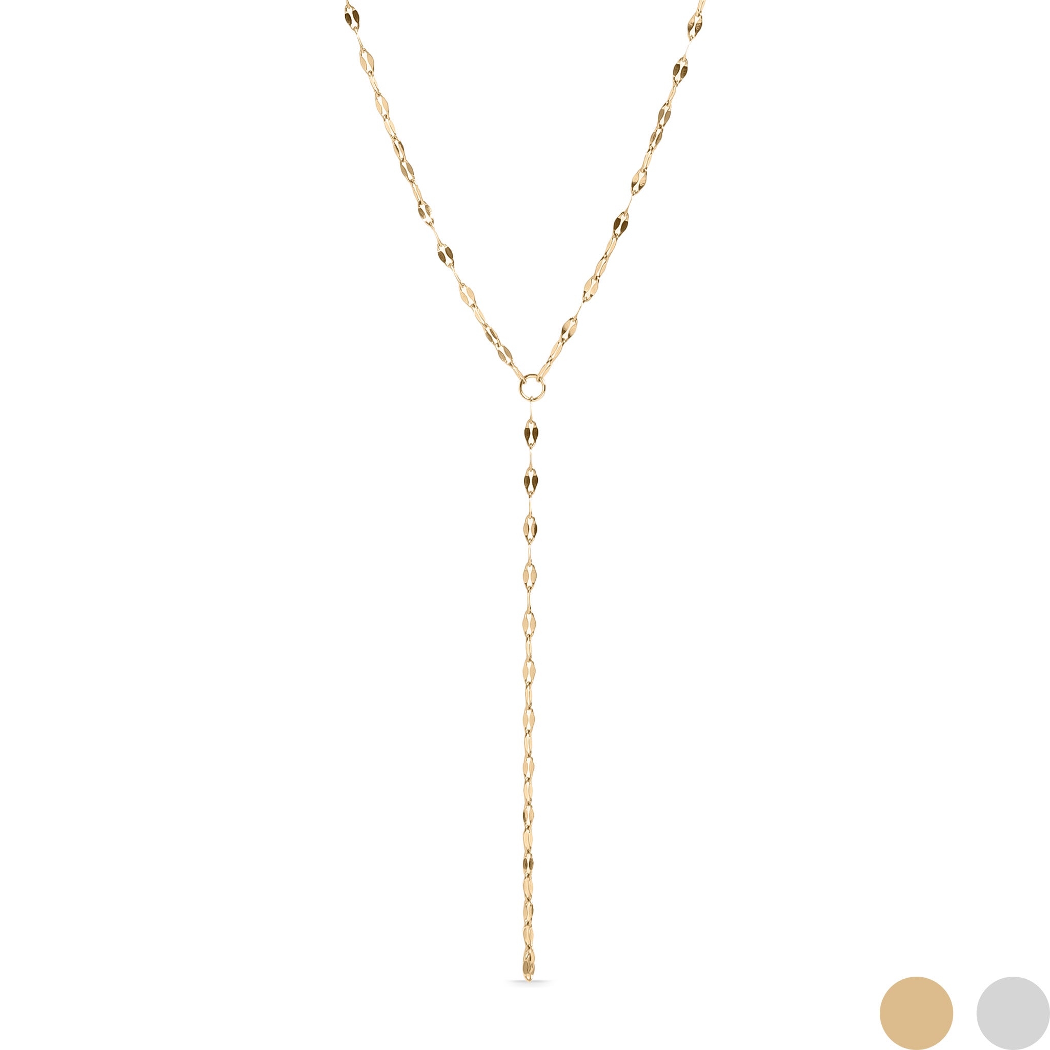 18K Gold PVD Stainless Steel Lariat Necklace Lip Chain / CHN0058、mySite、dreamappss