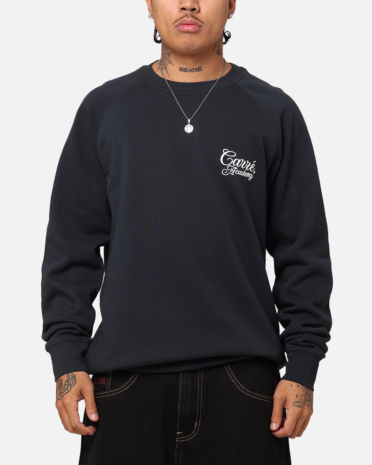 Carre Serif Crewneck Navy、mySite、zt4zffjzw