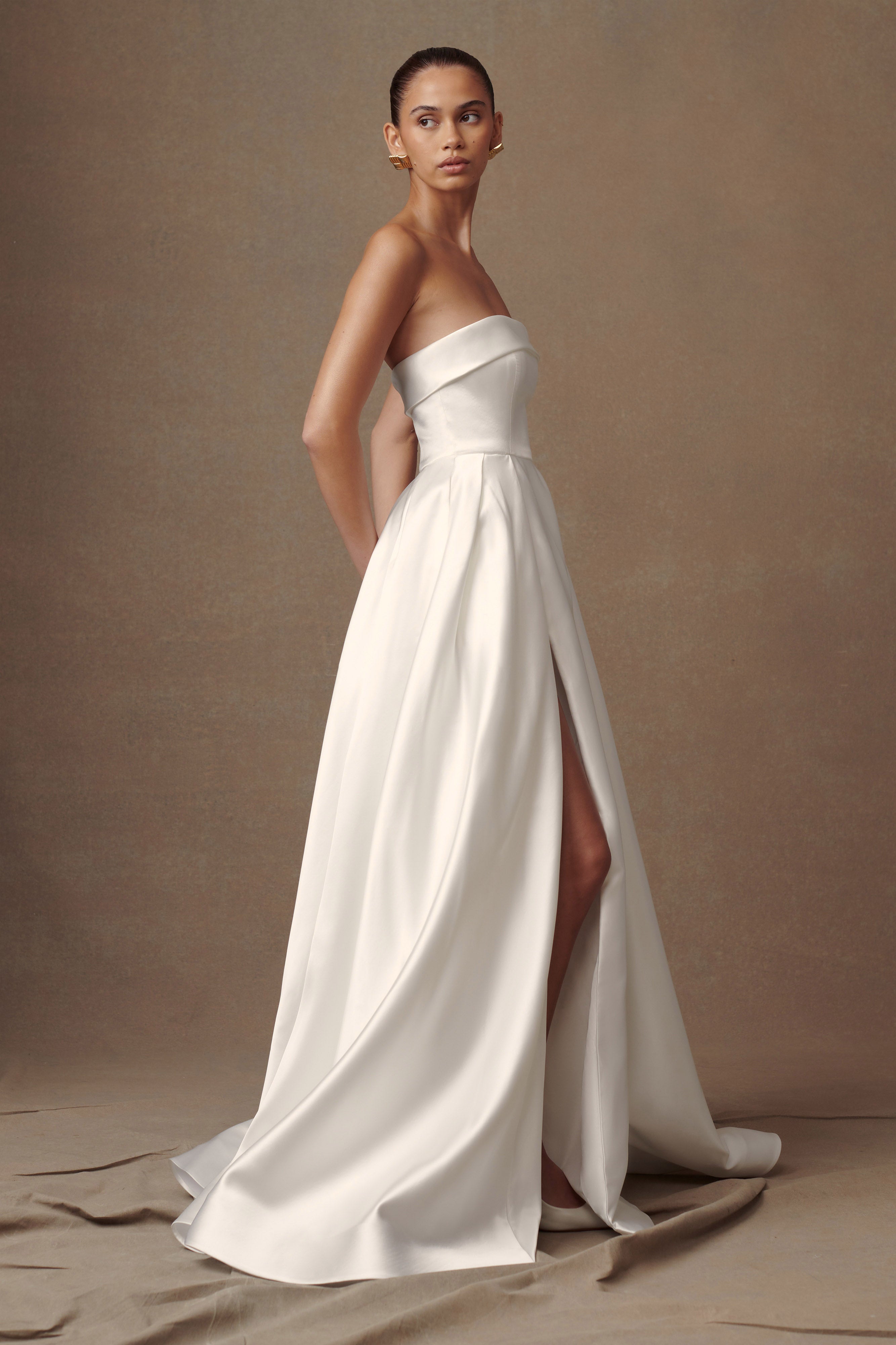 Eileen Strapless Wedding Gown - White、mySite、solidvoid