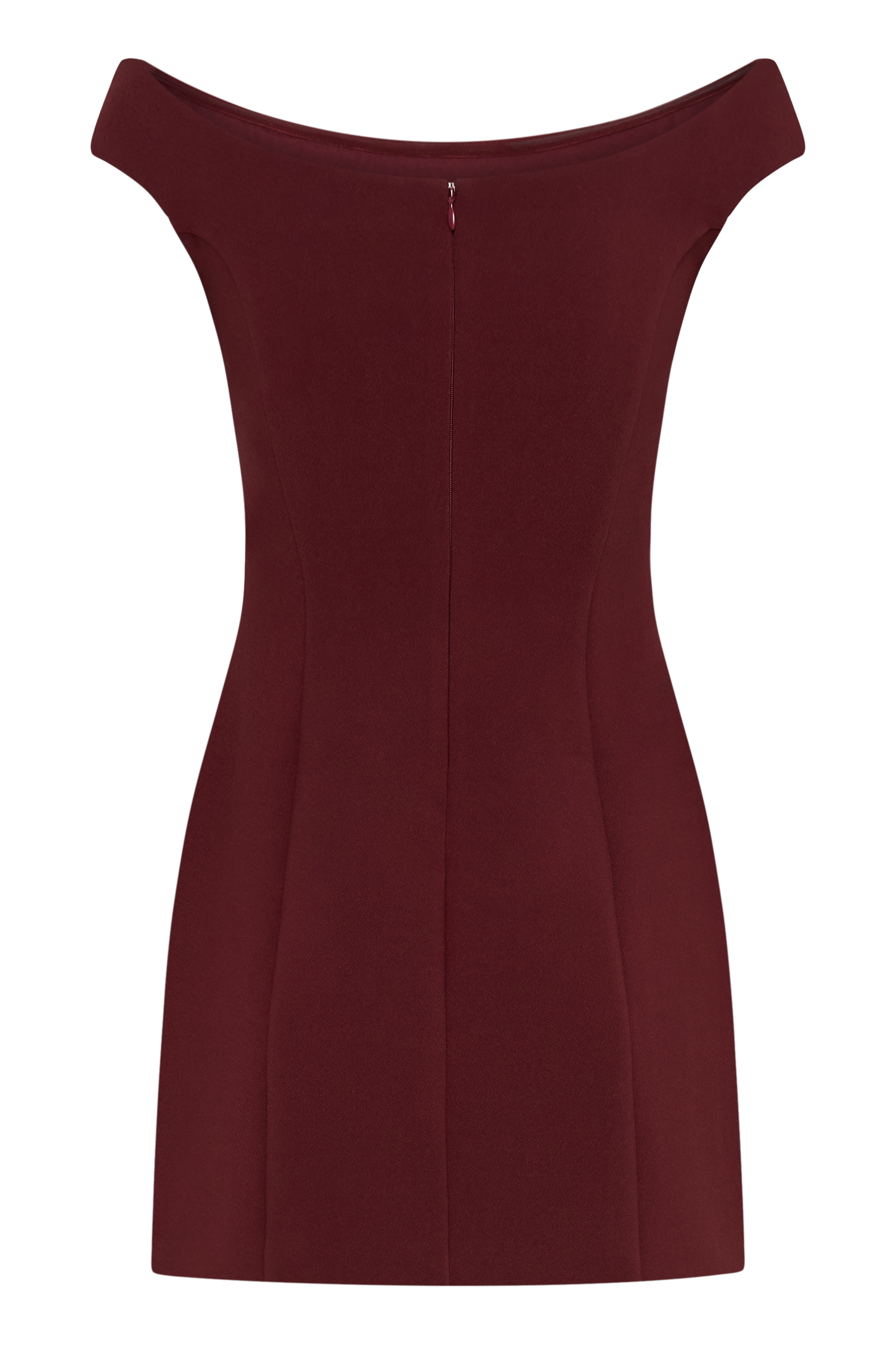 Cassidy Crepe Off Shoulder Mini Dress - Merlot、mySite、solidvoid