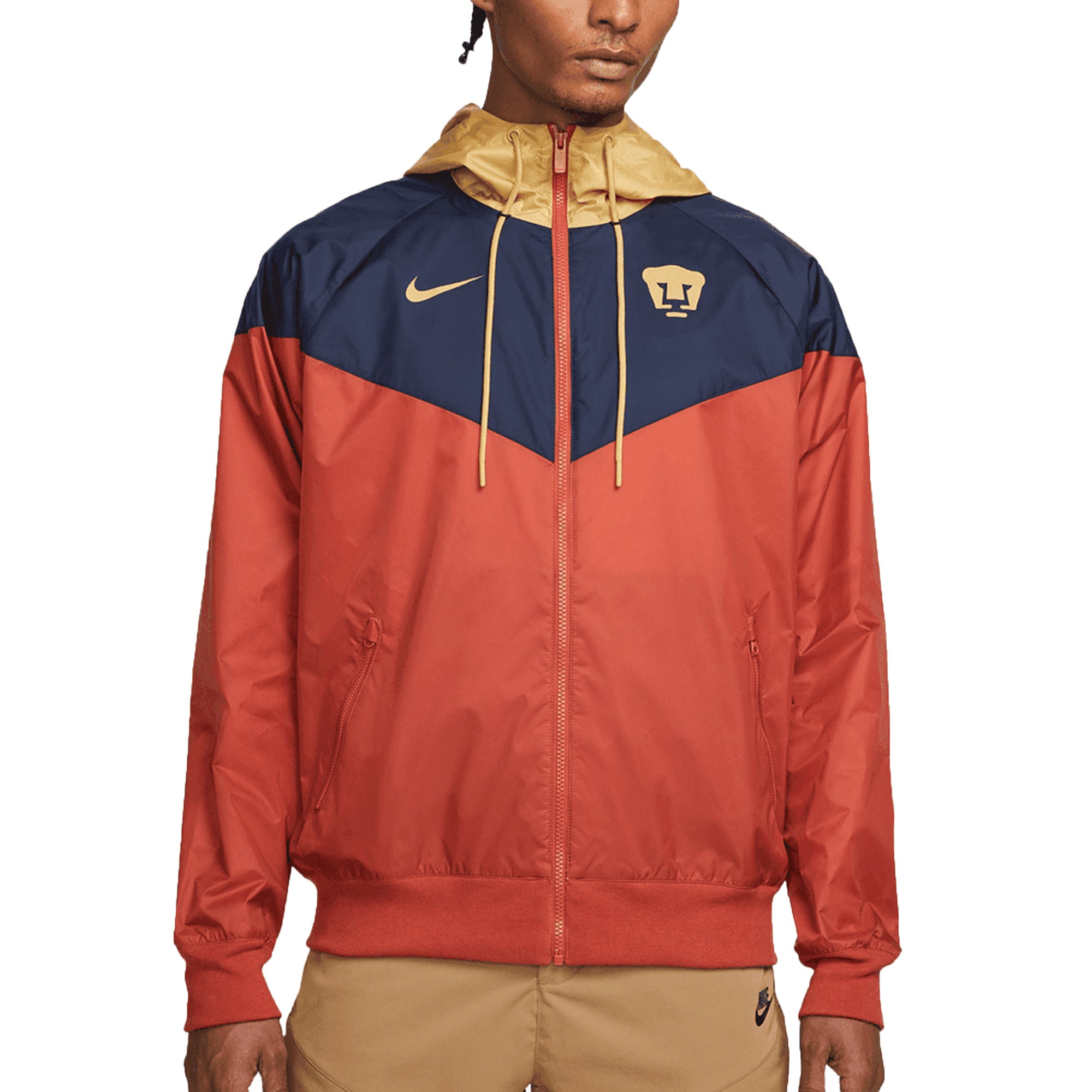 Nike Men's Pumas UNAM Windrunner Jacket 2022 Red/Navy/Gold、mySite、noshort