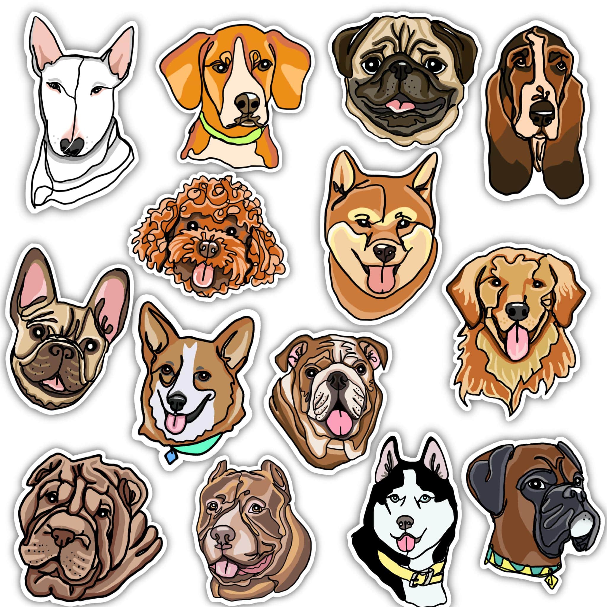  Dog Sticker 14 Pack、mySite、elrpsem3k
