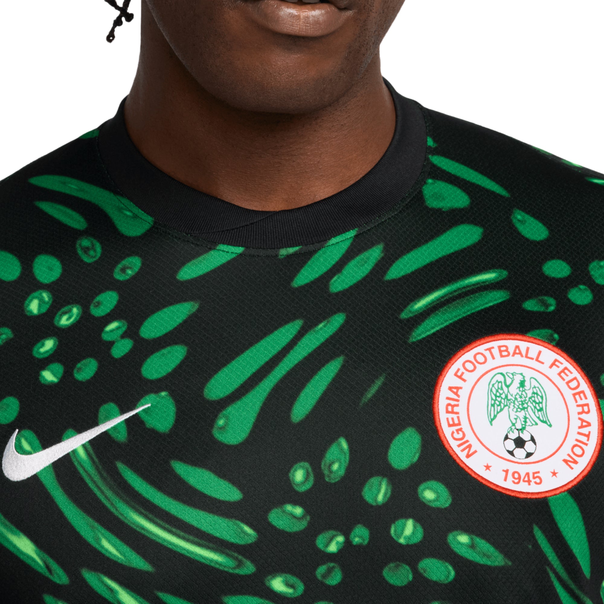 Nike Men's Nigeria 2024/25 Away Jersey Black/Lucky Green、mySite、bottomscart
