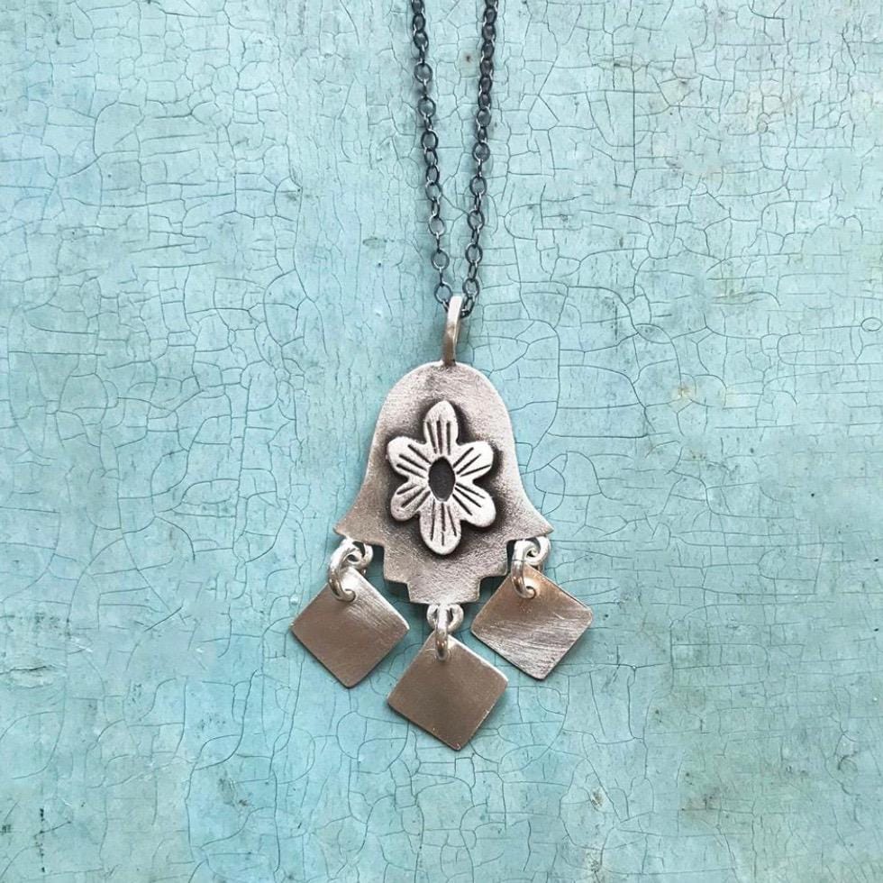 Folklorica Hamsa Sterling Silver Necklace by Emily Rosenfeld、mySite、topwebapps