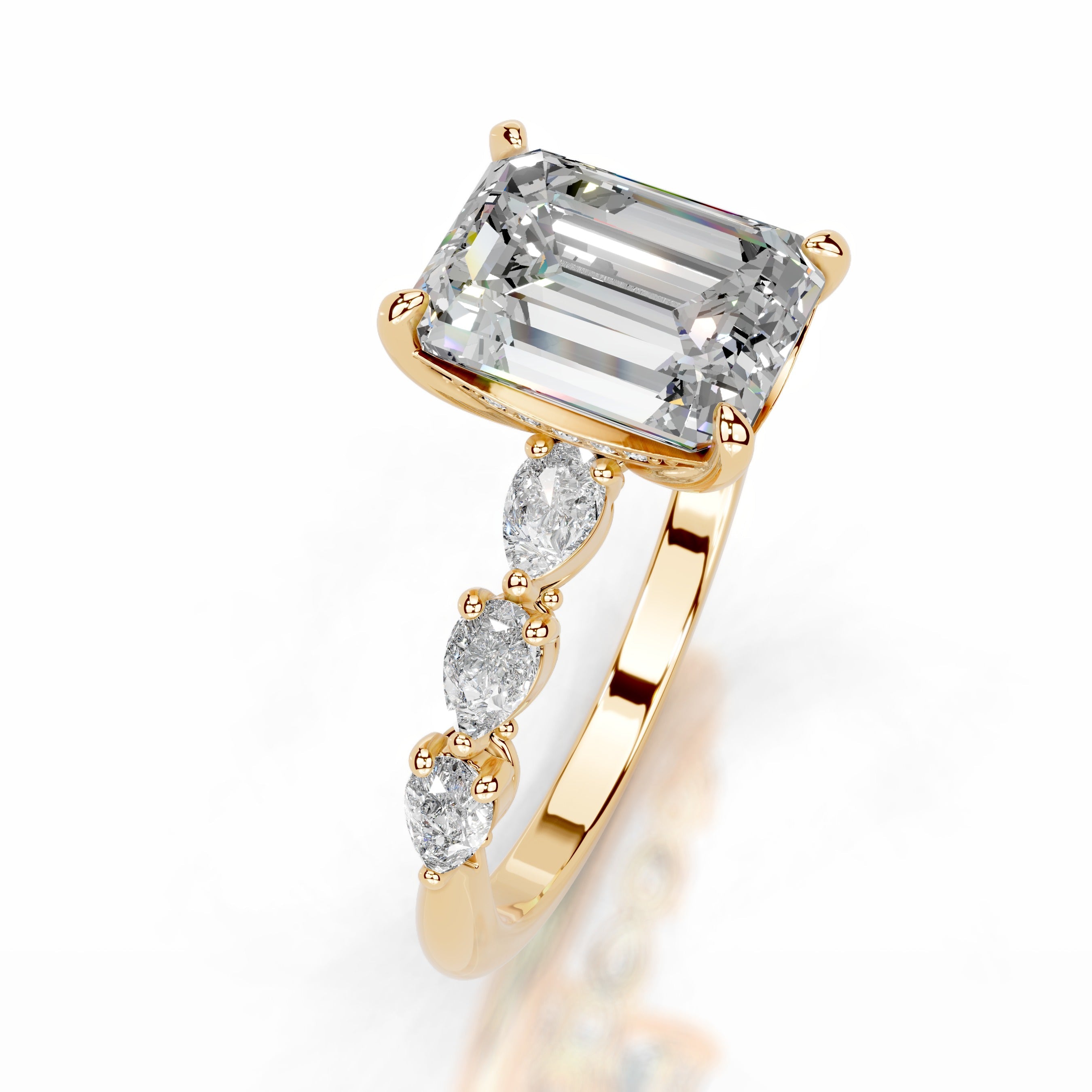 Alinta Moissanite & Diamond Ring - 18K Yellow Gold (RTS)、mySite、hinf8tx79