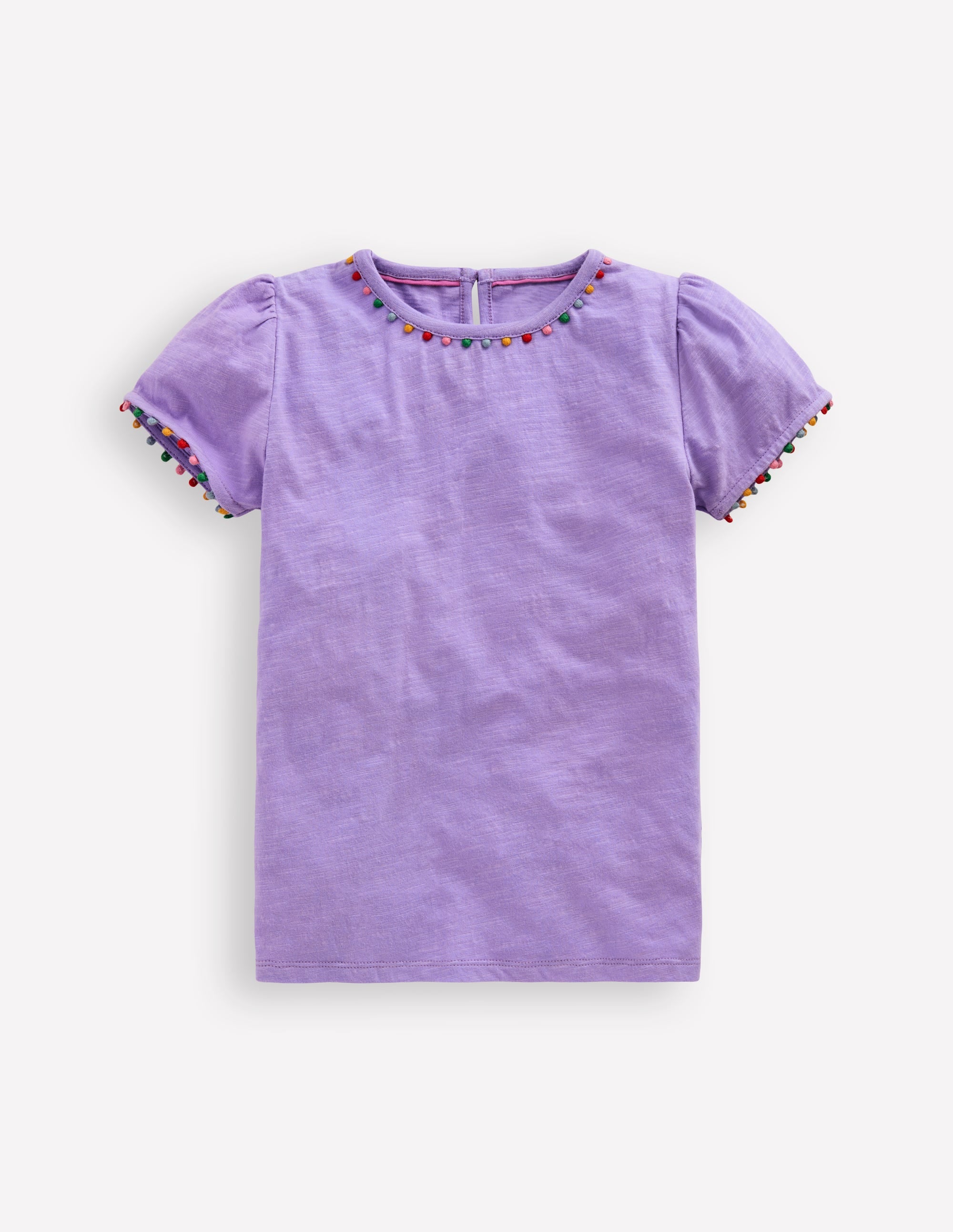  Ali Puff Sleeve Pom T-Shirt-Lavender Purple、mySite、ashleygrahame