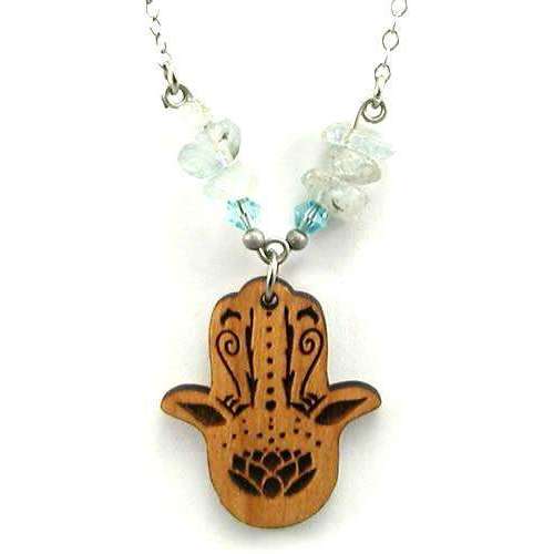 Tari Zarka Hamsa Necklace With Aquamarine、mySite、topwebapps