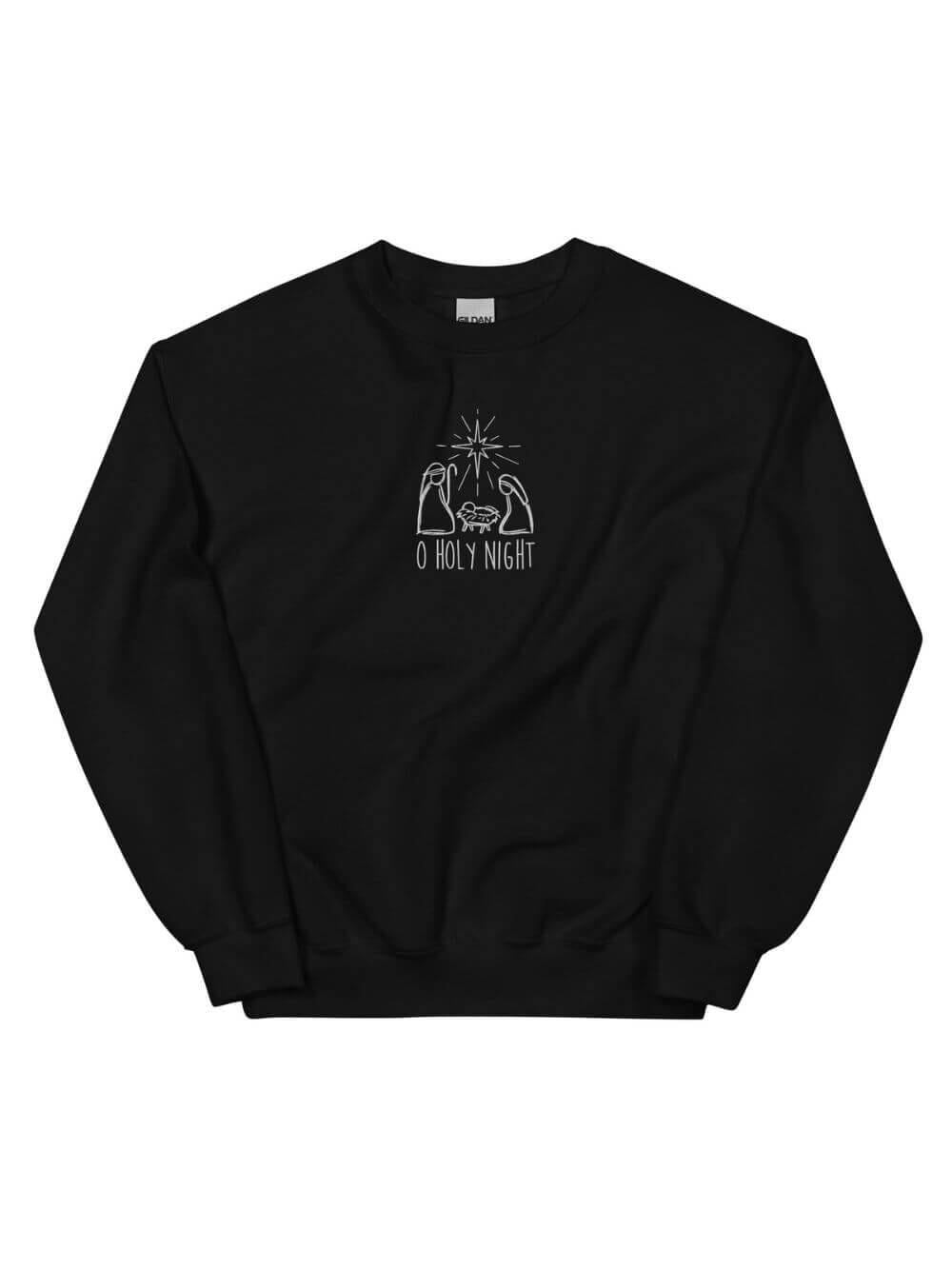 O Holy Night Nativity Heavy Blend Women's Crewneck Embroidered Sweatshirt、mySite、camillekostekn