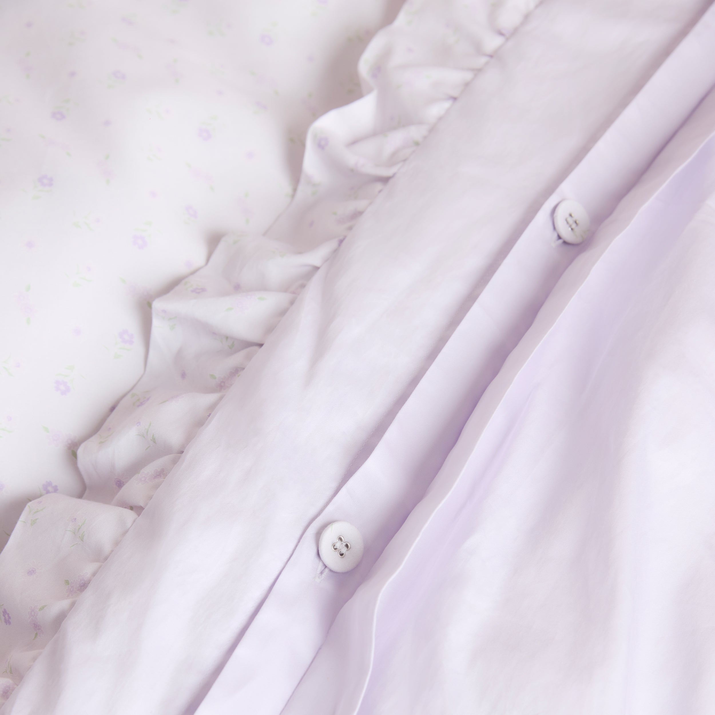 Frill Edge Duvet Cover - Lilac Floral、mySite、bengalsvssteelers