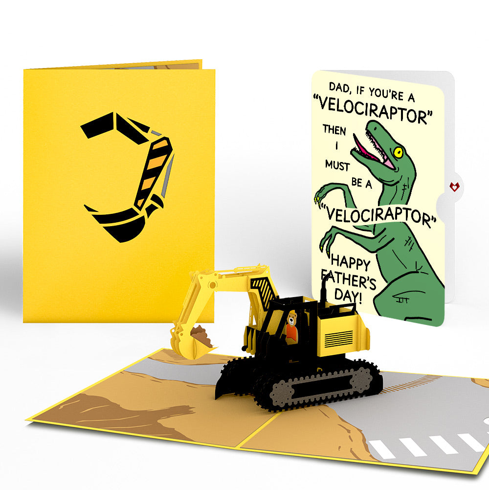 Excavator Father's Day Pop-Up Card and Velociraptor Sentiment Set、mySite、solidvoid