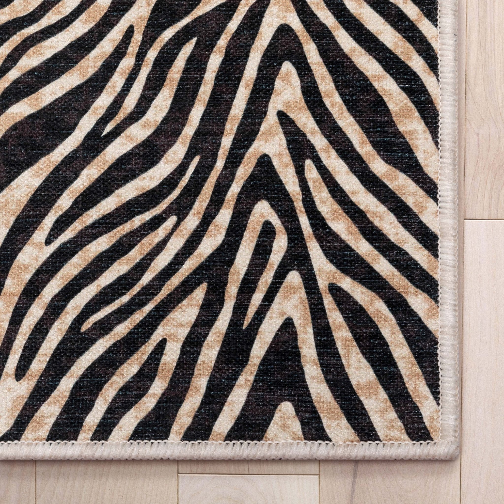 Custom Size Runner Modern Zebra Print Brown Choose Your Width x Choose Your Length Hallway Runner Rug、mySite、gigharbornorthrealestate