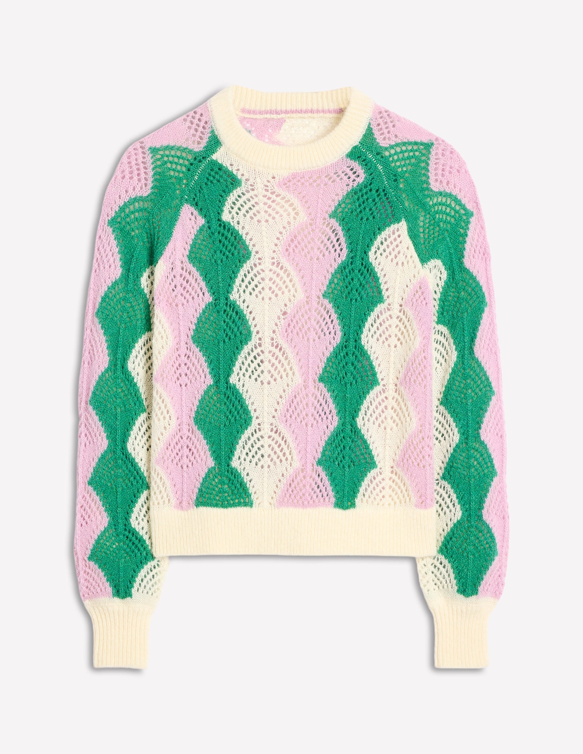  Alice Fluffy Raglan Sweater-Warm Ivory/ Soft Lavender Pink、mySite、ashleygrahame