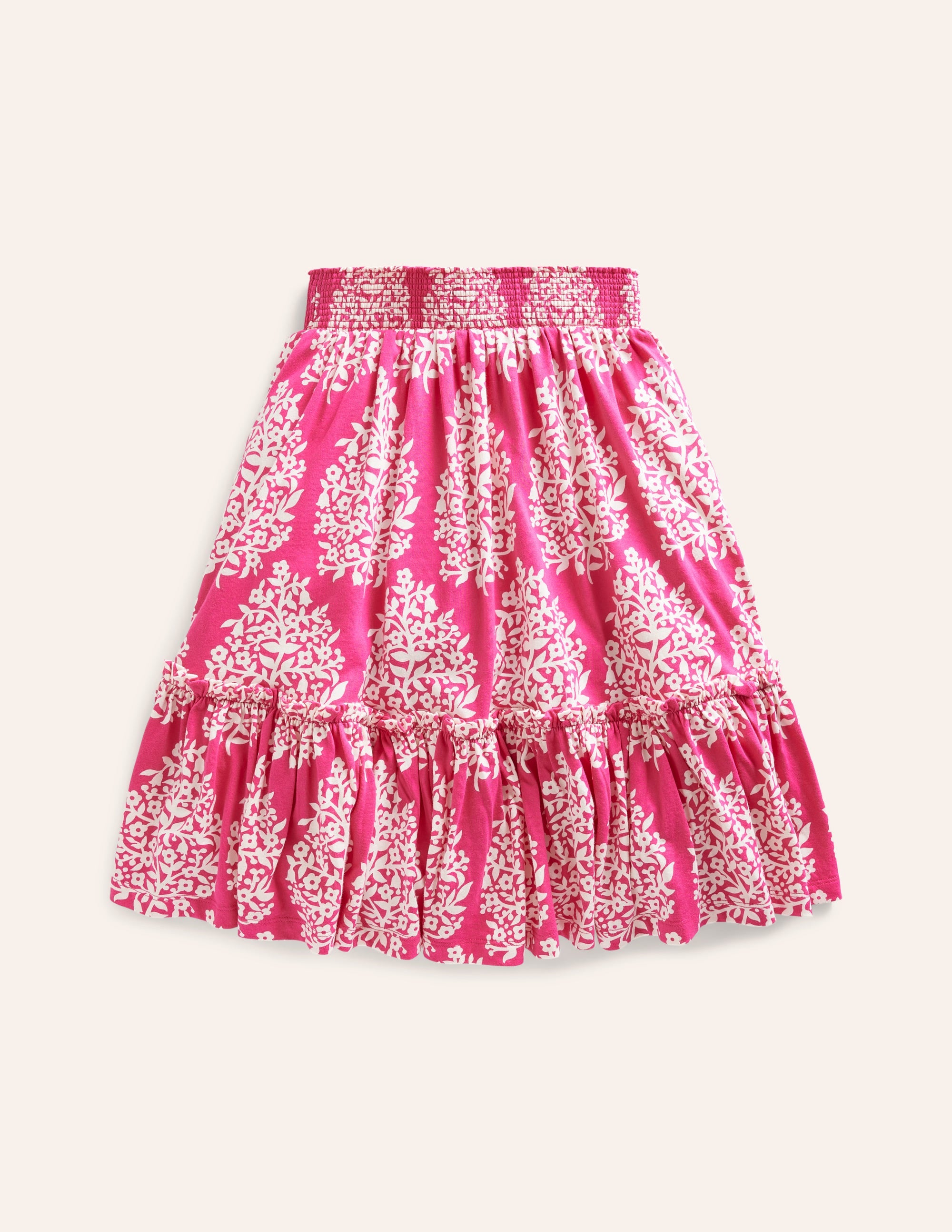  Printed Jersey Midi Skirt-Pink Woodblock、mySite、ashleygrahame