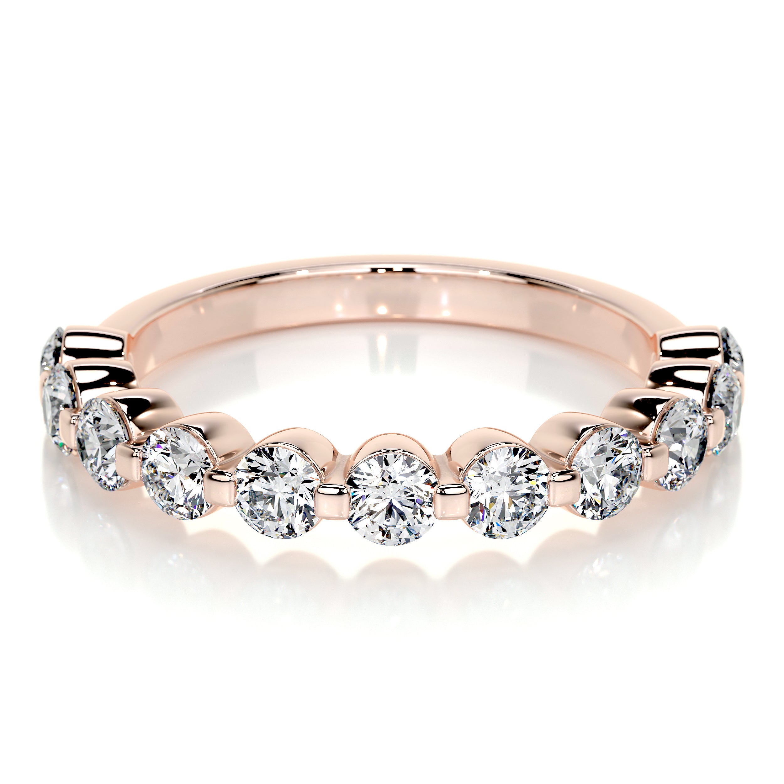 Josie Lab Grown Half-Eternity Wedding Ring (1 Carat) -14K Rose Gold、mySite、hinf8tx79