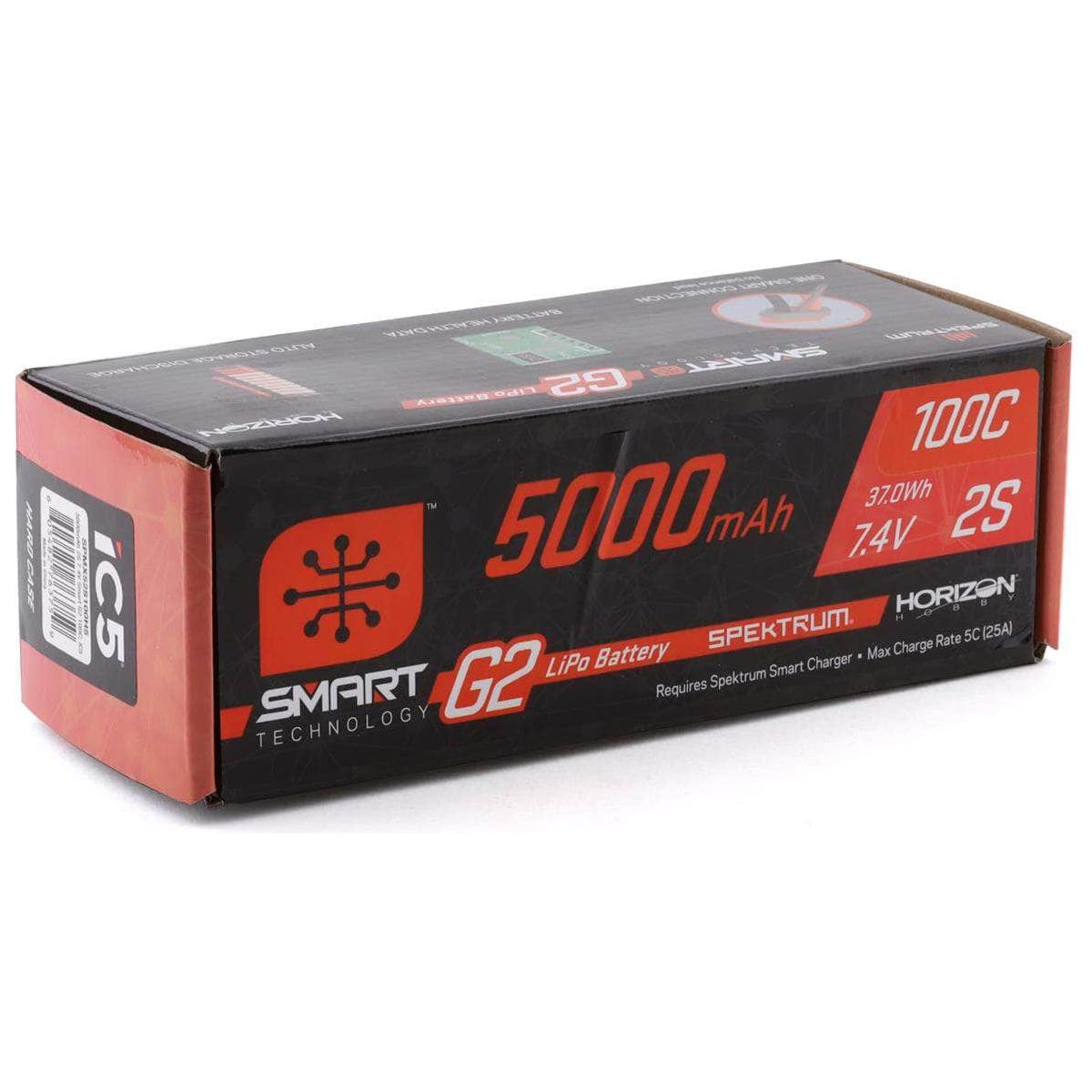  SPMX52S100H5, Spektrum RC 2S Smart G2 LiPo 100C Battery Pack (7.4V/5000mAh) w/IC5 Connector、mySite、merchandisen