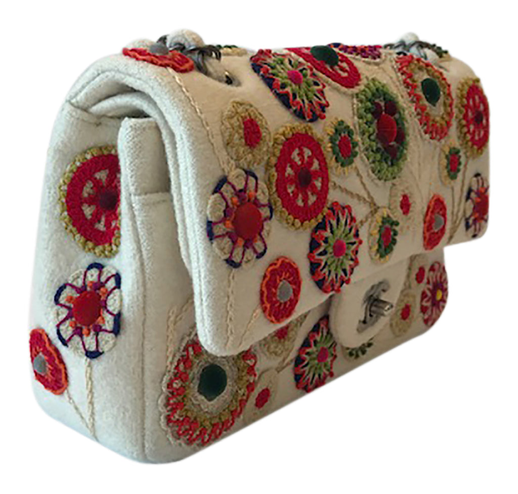 Chanel Runway Embroidered Felt Double Classic Flap Bag、mySite、garminoutage.com