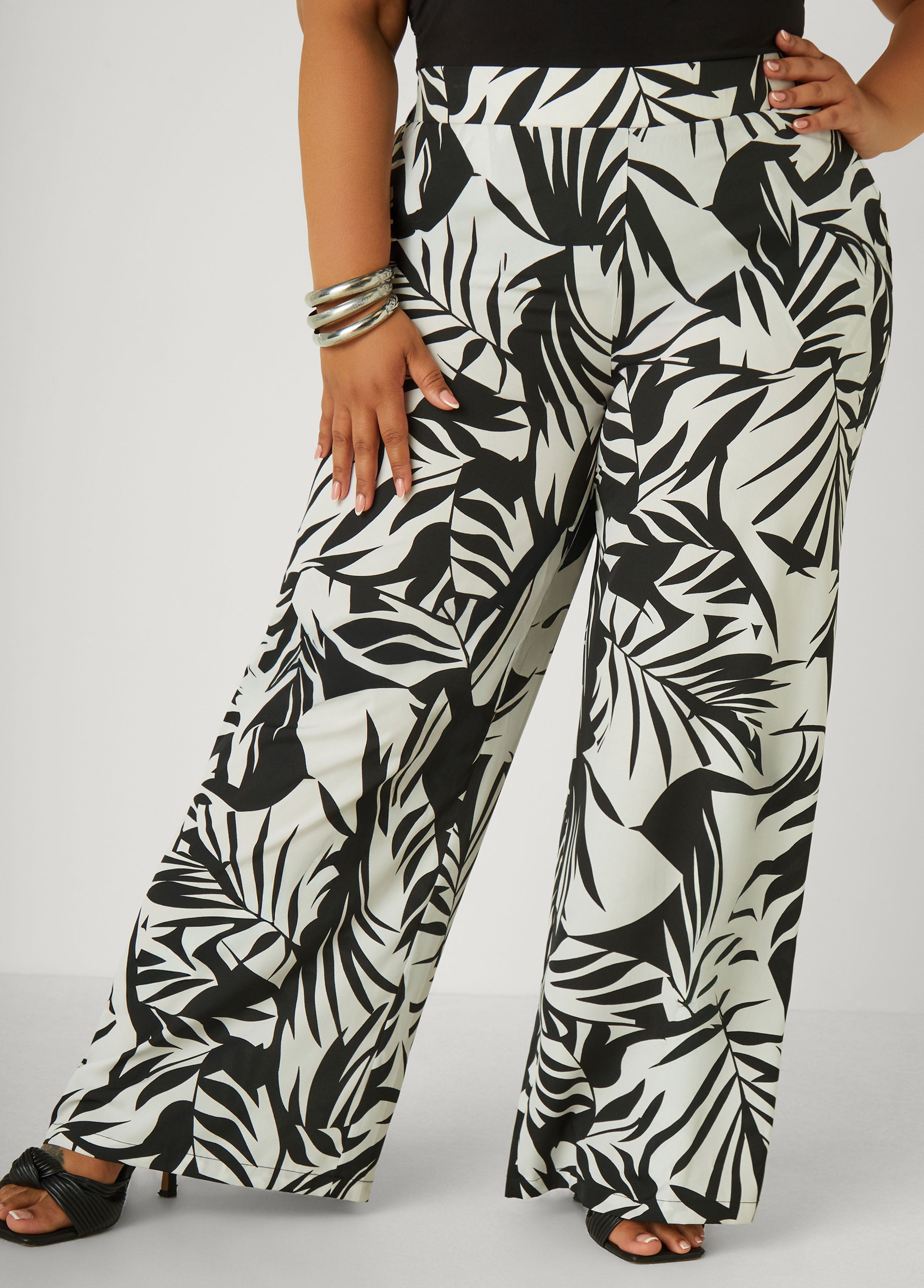 Leaf Print Wide Leg Pants、mySite、bengalsvssteelers