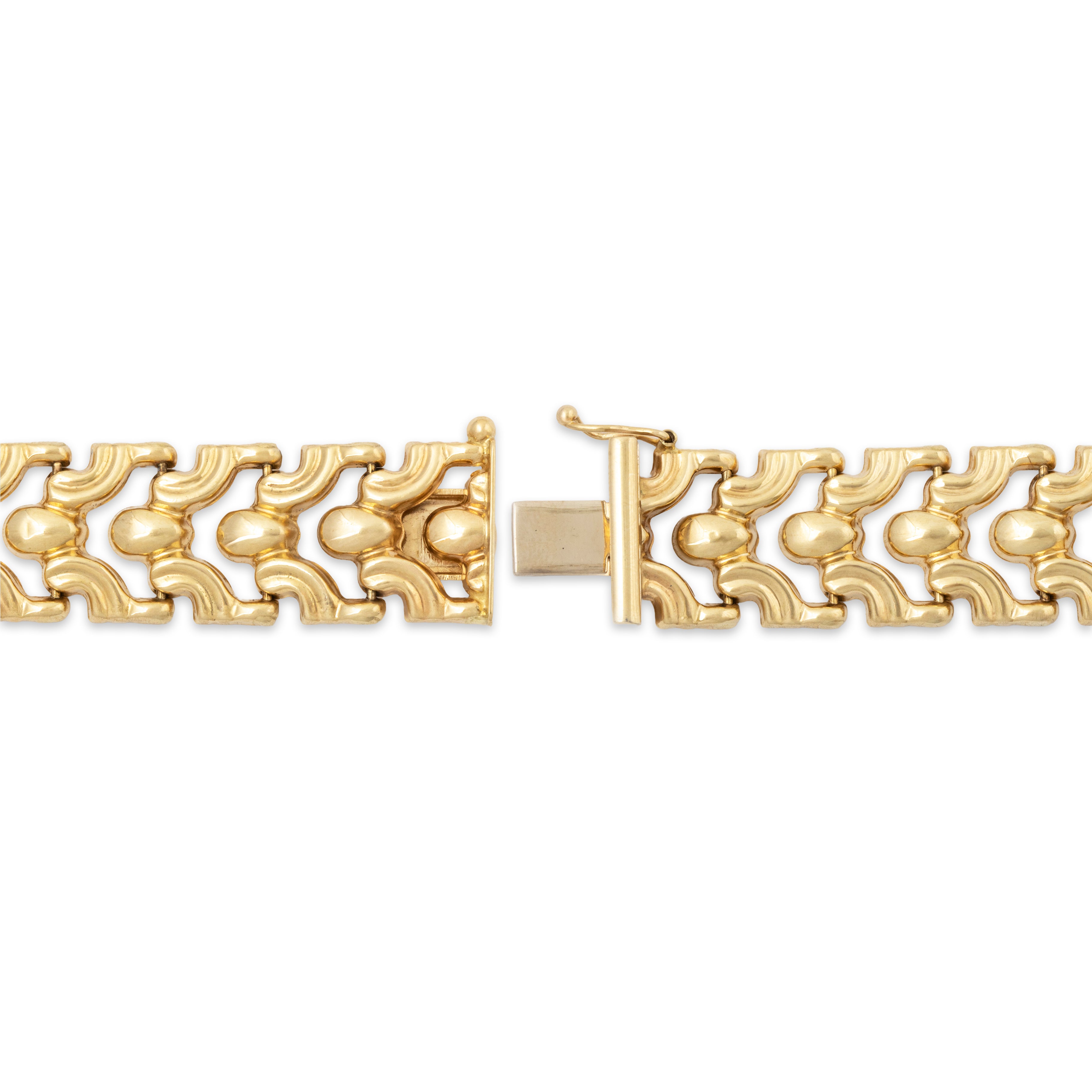 Vintage Italian 14k Yellow Gold Openwork Bracelet 6.5、mySite、hinf8tx79