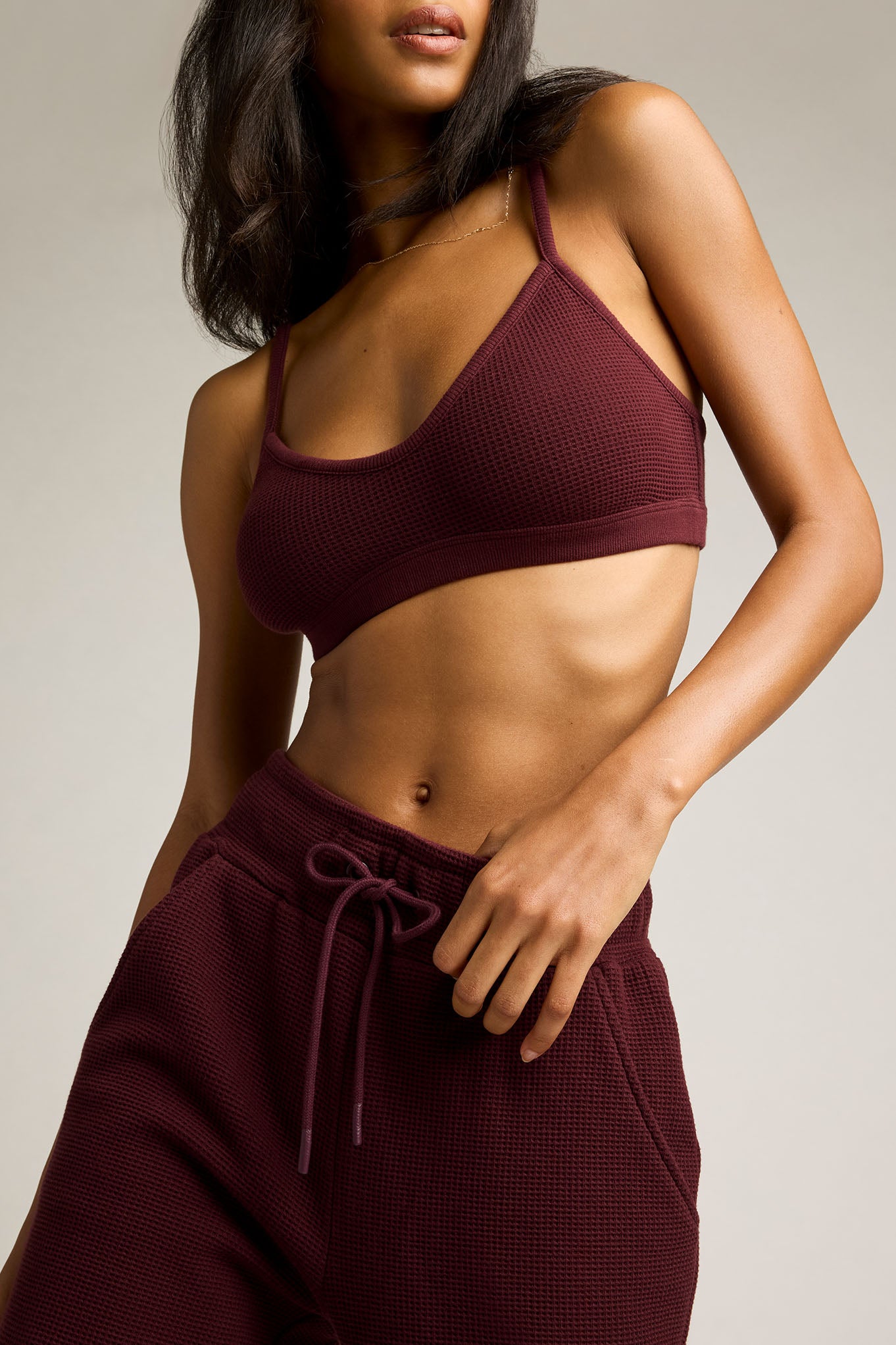 Waffle Knit Lounge Bralette in Garnet、mySite、bengalsvssteelers