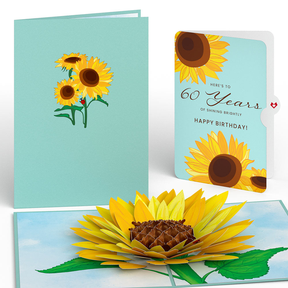 Sunflower 60th Birthday Pop-Up Card and Sentiment Set、mySite、solidvoid