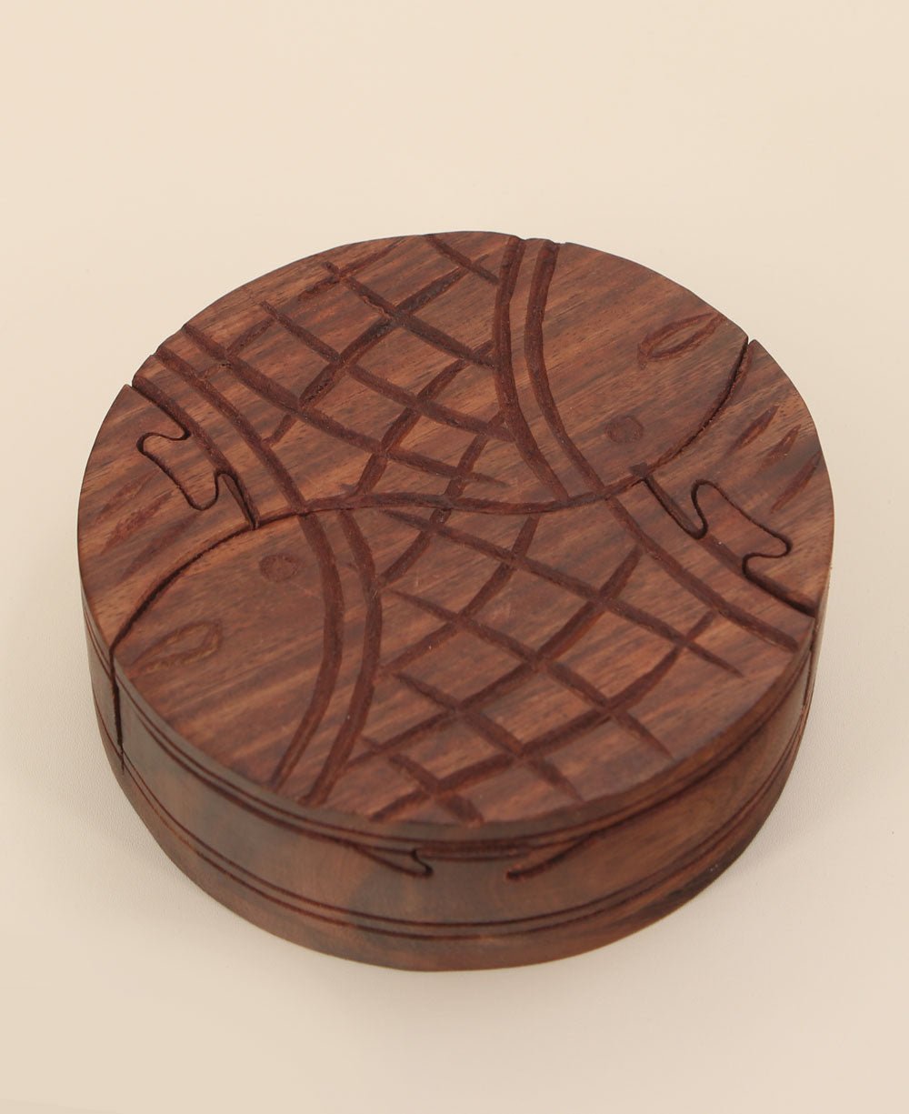 Lucky Fish Indian Rosewood Jigsaw Puzzle Box、mySite、topwebapps