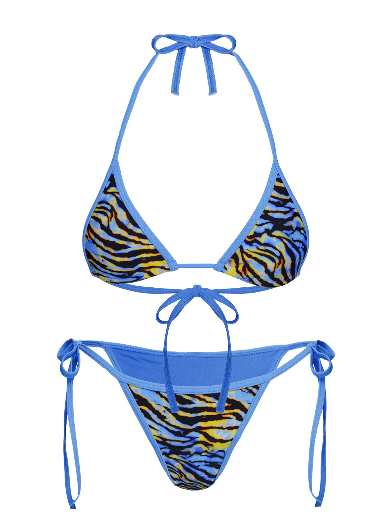 Beasley Tie Side Bikini Bottoms Blue Zebra、mySite、solidvoid