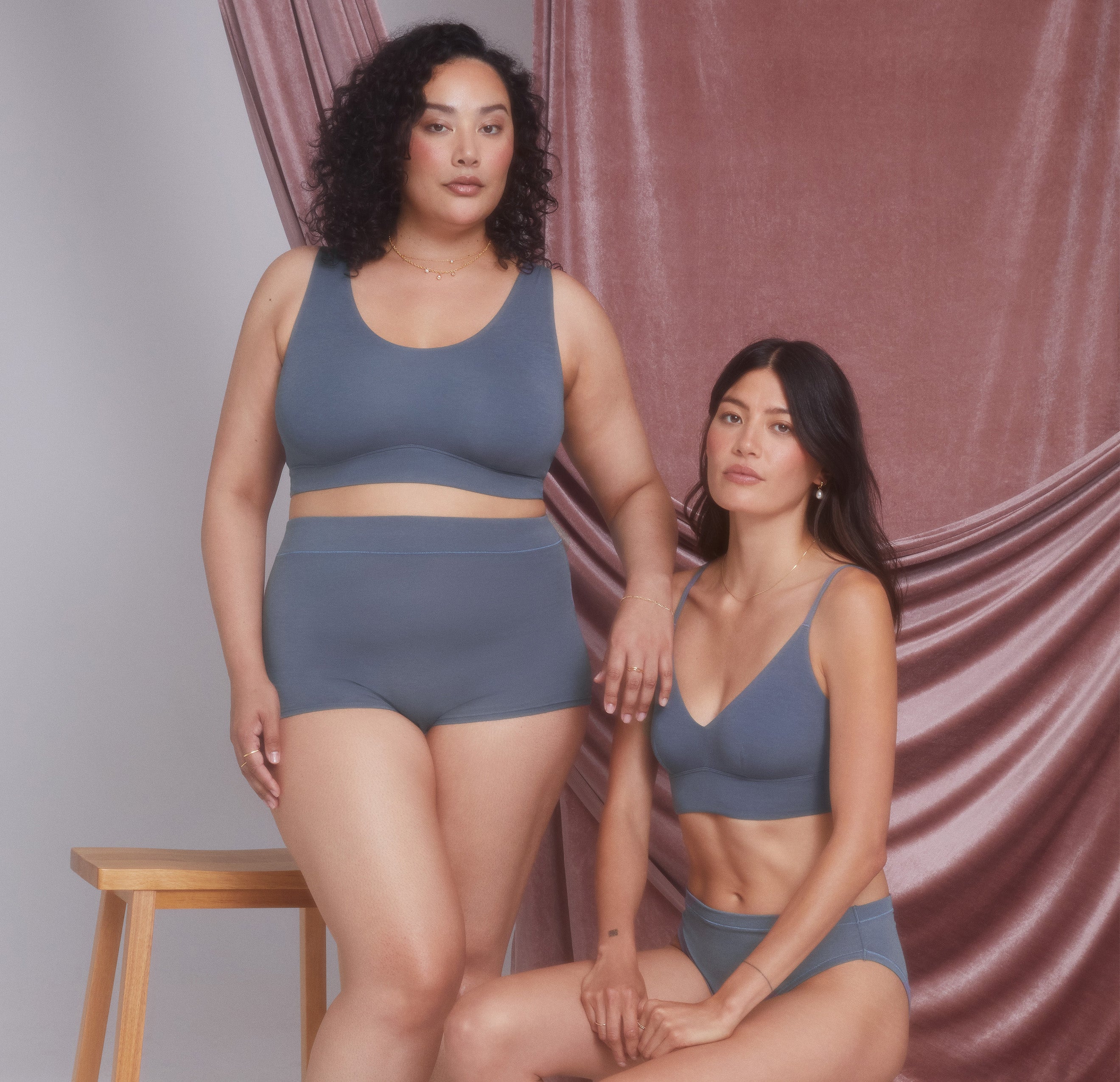 Cloud Cotton Scoop Bralette - Slate、mySite、bengalsvssteelers