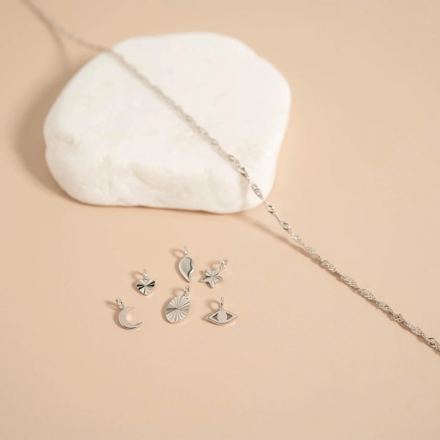 .925 Sterling Silver Sunburst Heart Charm for Permanent Jewelry / PMJ1028、mySite、dreamappss