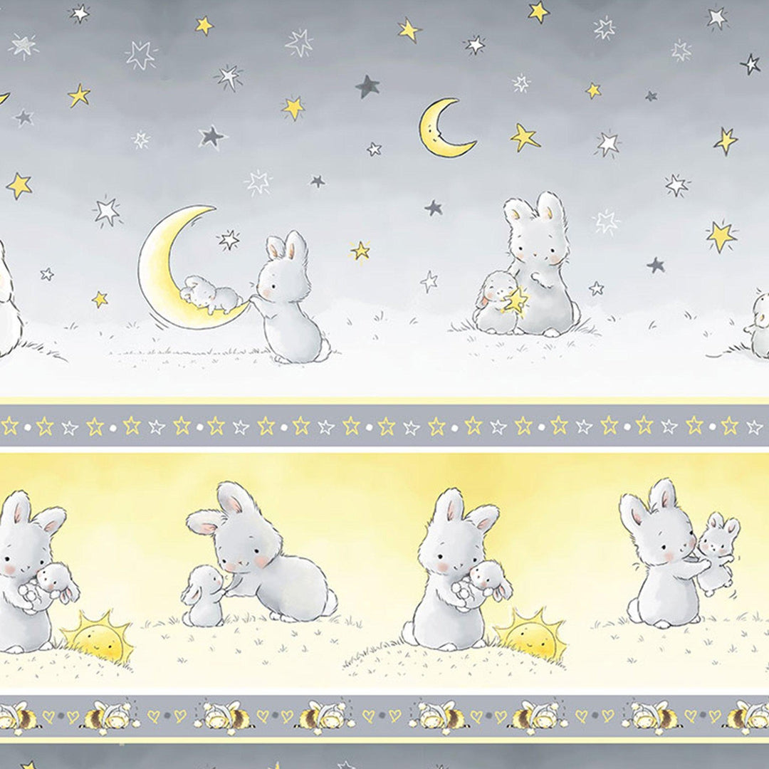 RETIRED - Fabric - Bloom Little Star Collection - 11 Bunny Stripe - 1/4 yard、mySite、g9winljtr