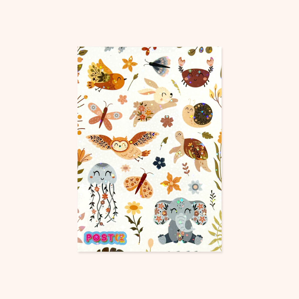  Sweet Springtime Animals Hologram Sticker Sheet、mySite、ghnorth
