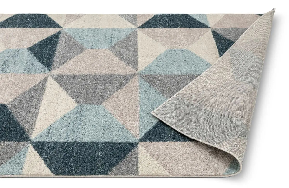 Zeke Blue Mid-Century Modern Geometric Rug、mySite、gigharbornorthrealestate