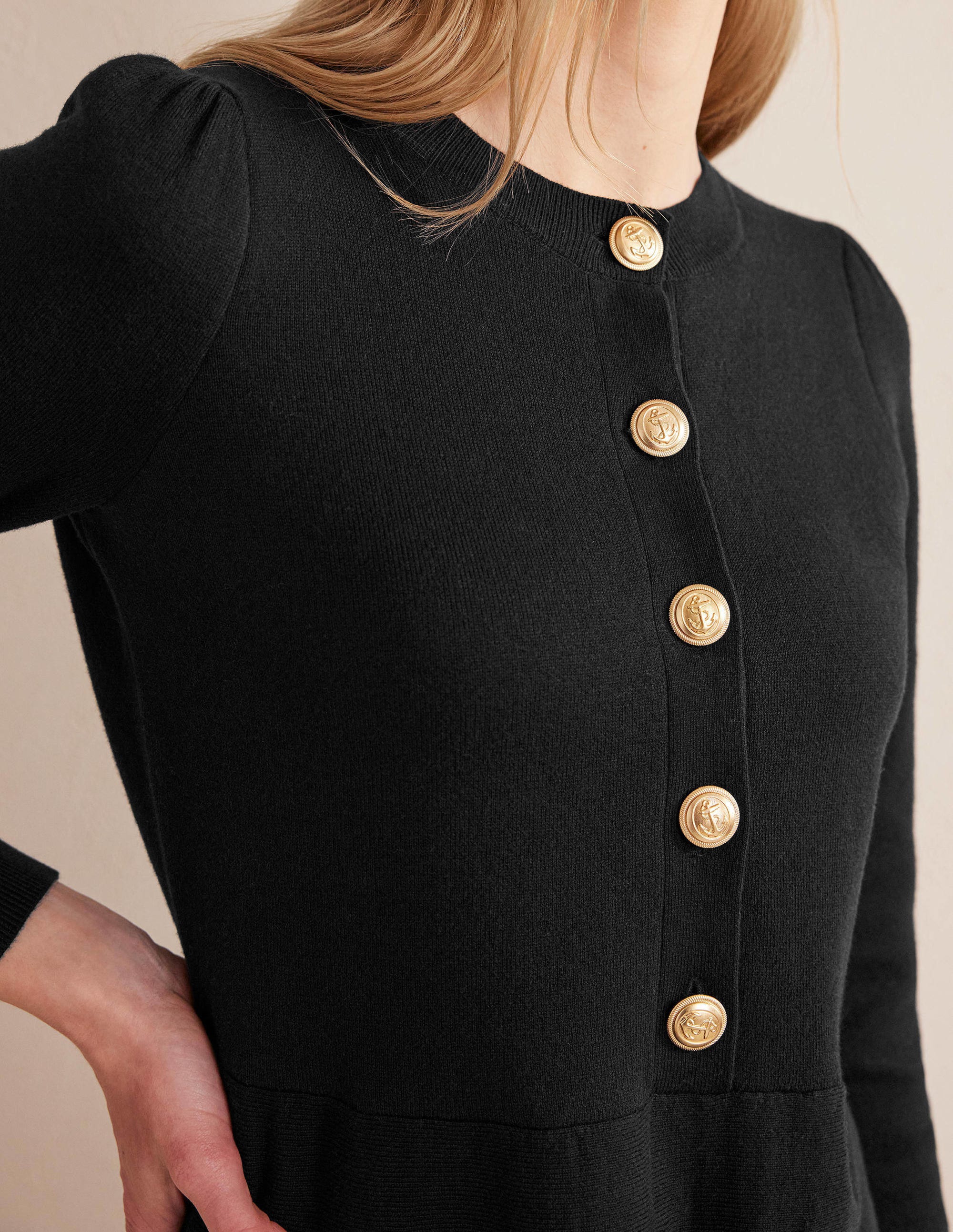  Relaxed Knitted Mini Dress-Black、mySite、ashleygrahame