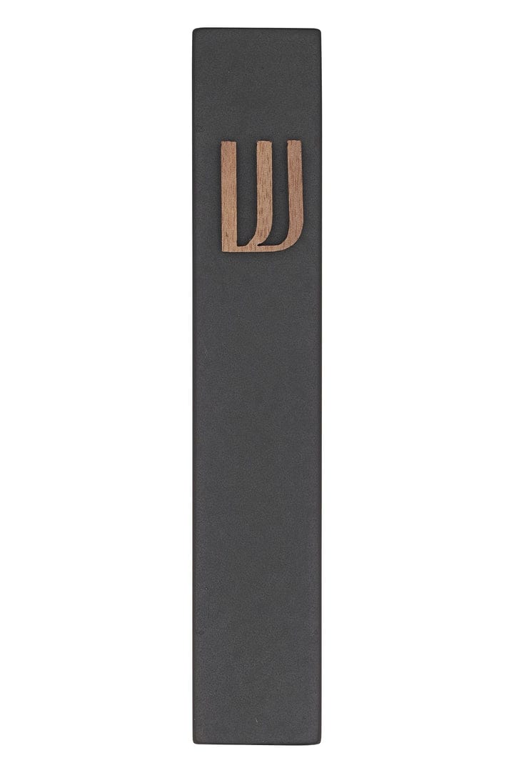Black Concrete Mezuzah with Wooden Shin、mySite、topwebapps