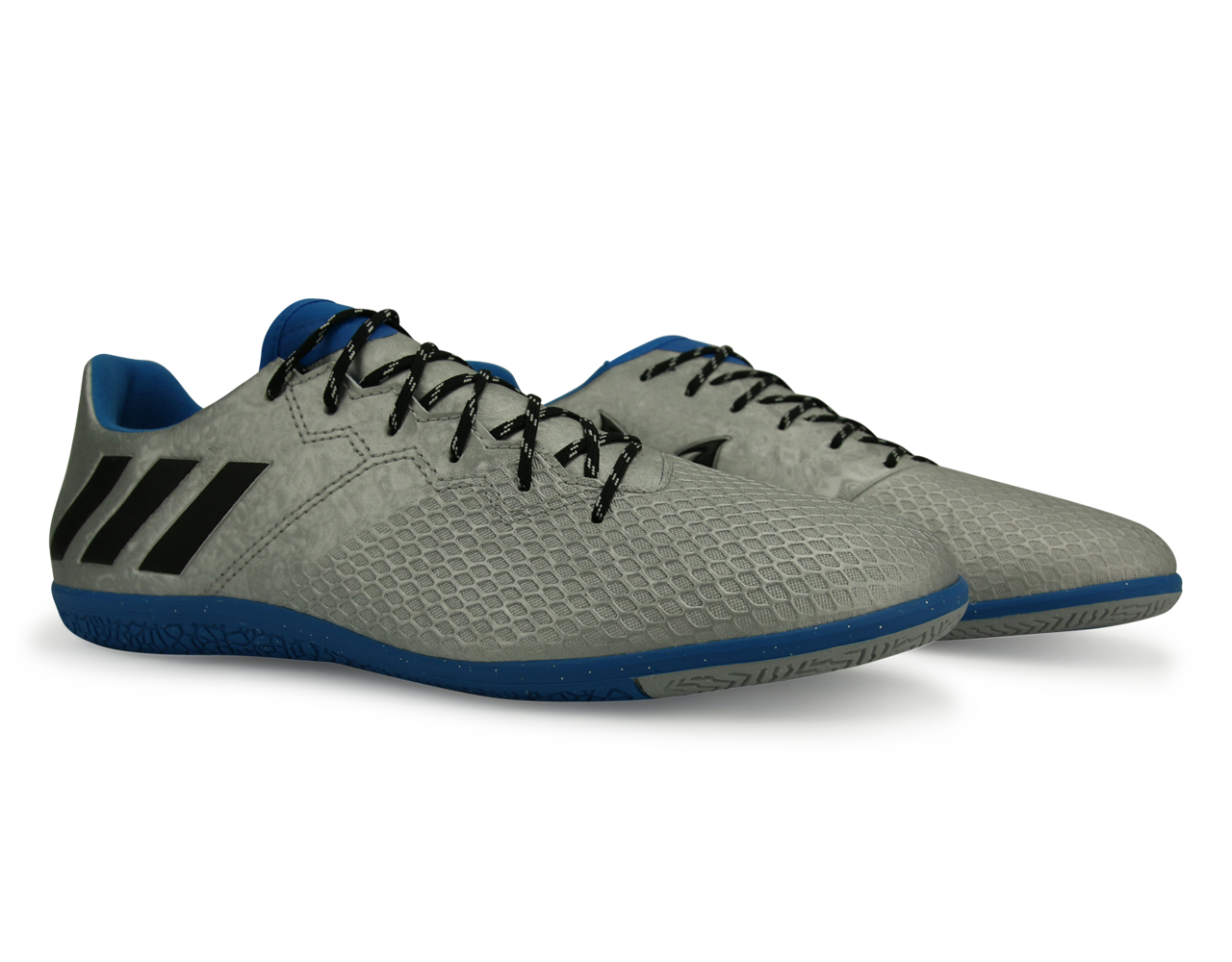 adidas Men's Messi 16.3 Indoor Soccer Shoes Silver Metallic/Core Black/Sho Blue、mySite、noshort