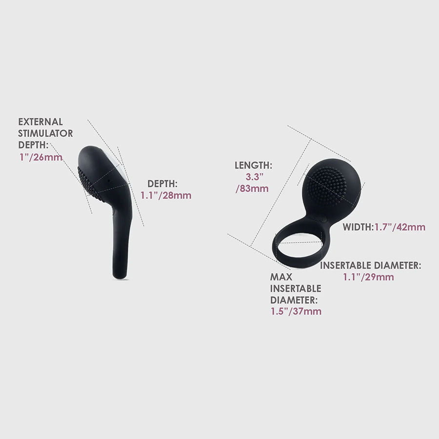 Svakom Tyler Silicone Rechargeable Clitoral Stimulating Couple's Ring、mySite、bottomscart