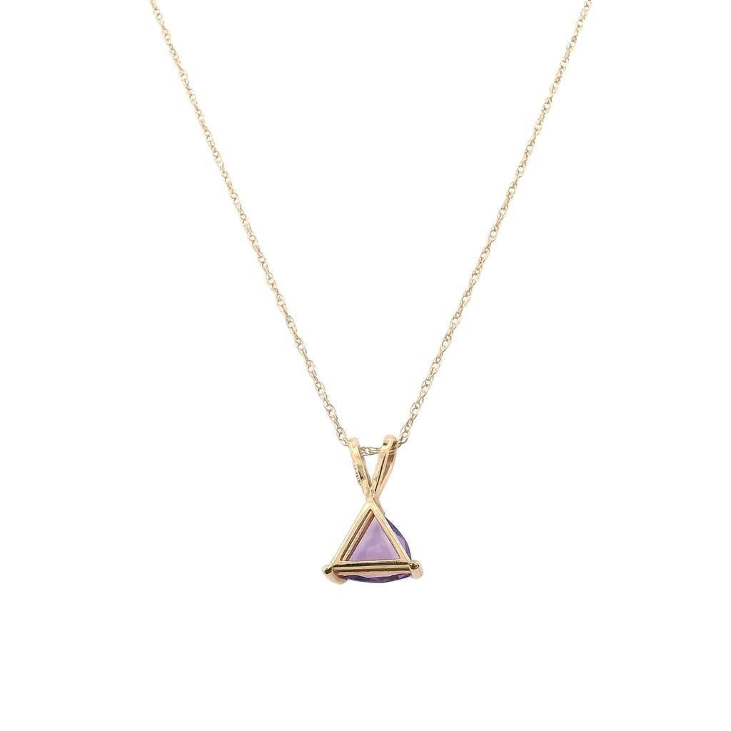 Estate 14K Yellow Gold 1.09ctw Amethyst Solitaire Necklace、mySite、botmansion