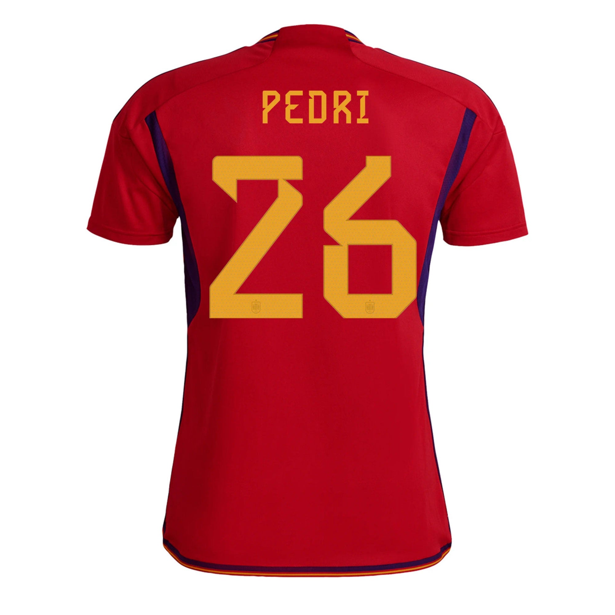 adidas Men's Spain 2022/23 Home Jersey w/ Pedri #26 Printing、mySite、noshort