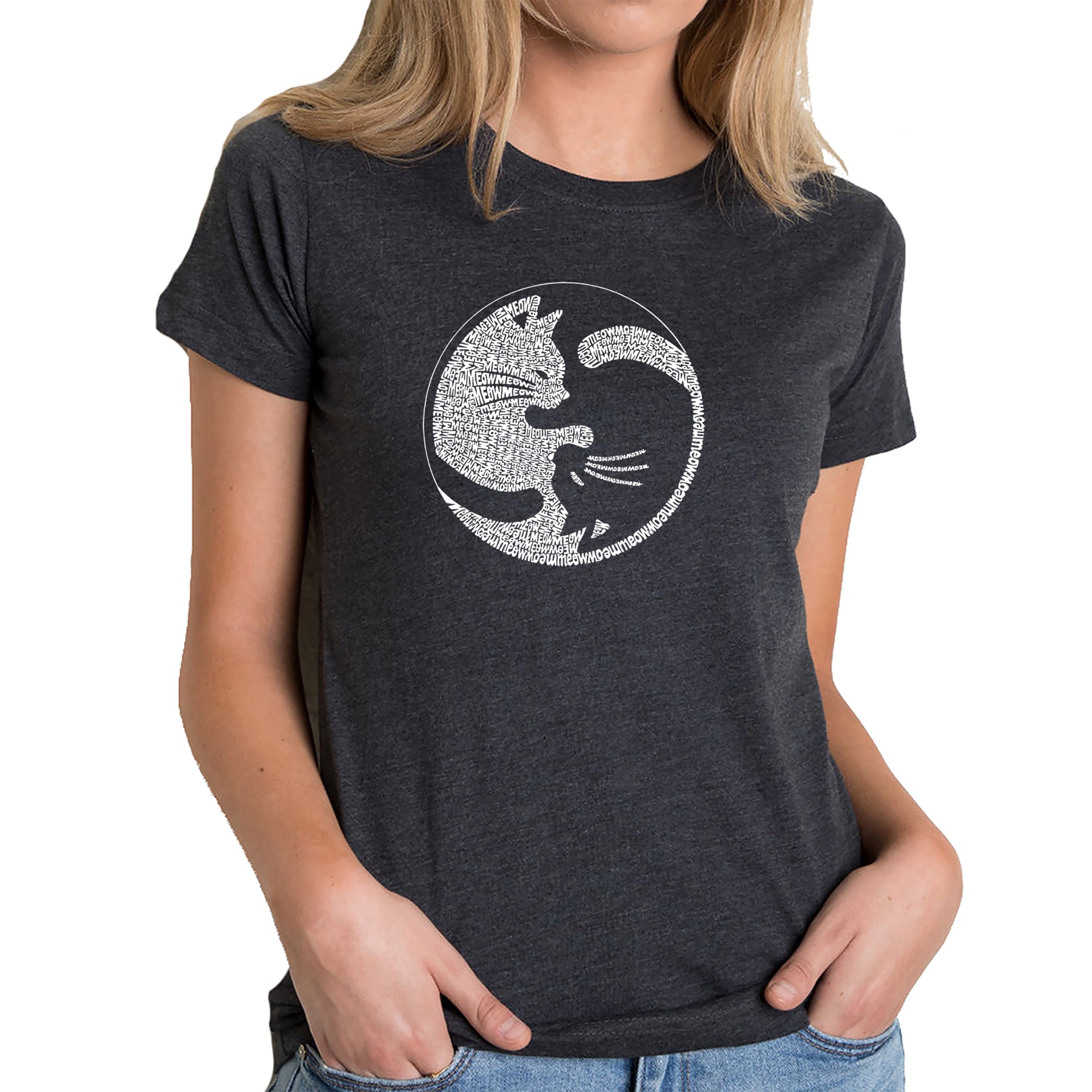 Yin Yang Cat - Women's Premium Blend Word Art T-Shirt、mySite、camillekostekn