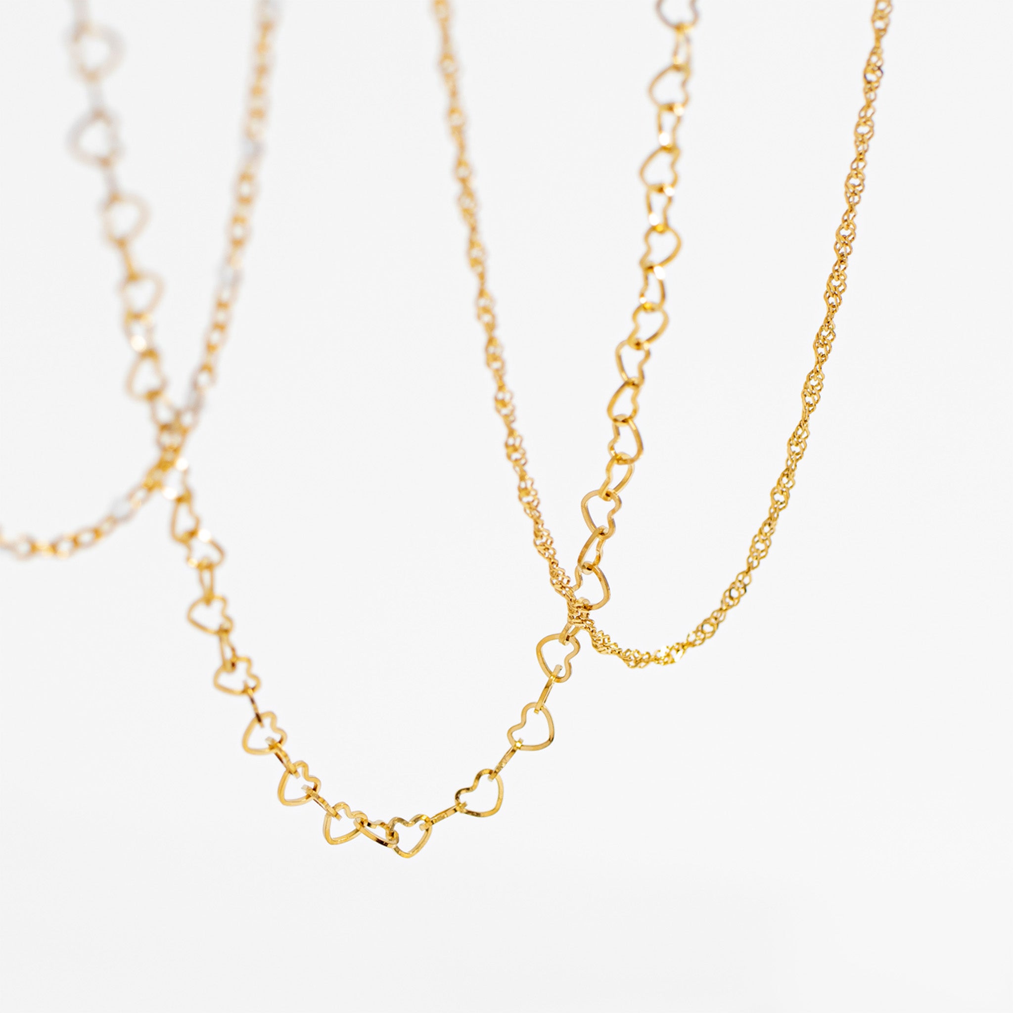 18K Gold PVD Stainless Steel Heart Chain Necklace / CHN0096、mySite、dreamappss