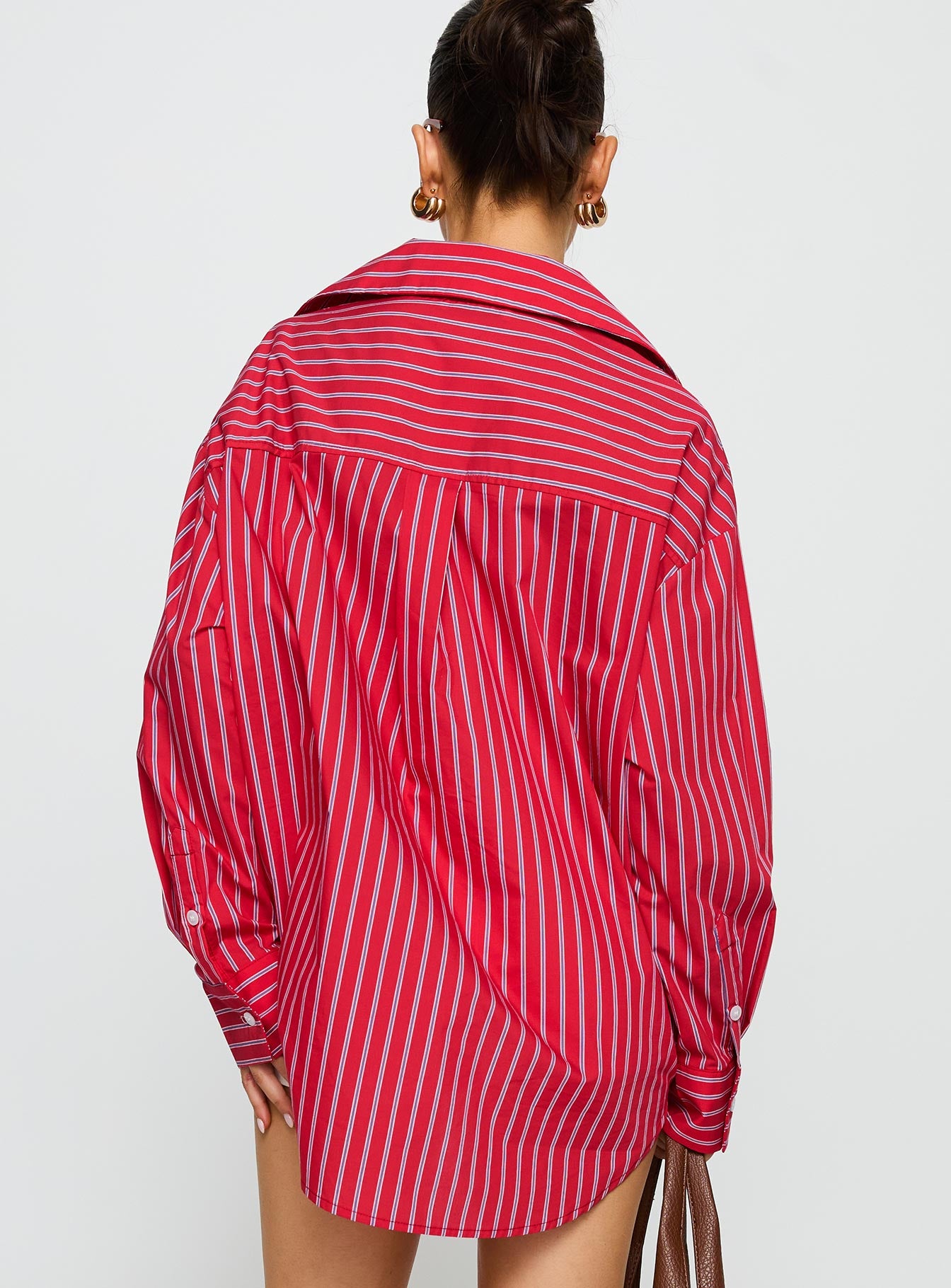 Kodhi Oversized Long Sleeve Top Red Stripe、mySite、solidvoid