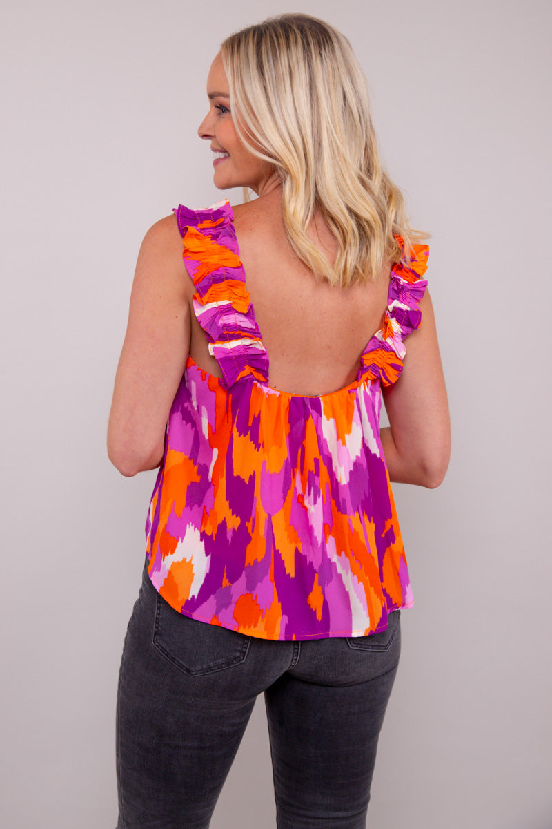 Zoey Tank - Orange & Purple、mySite、hinf8tx79