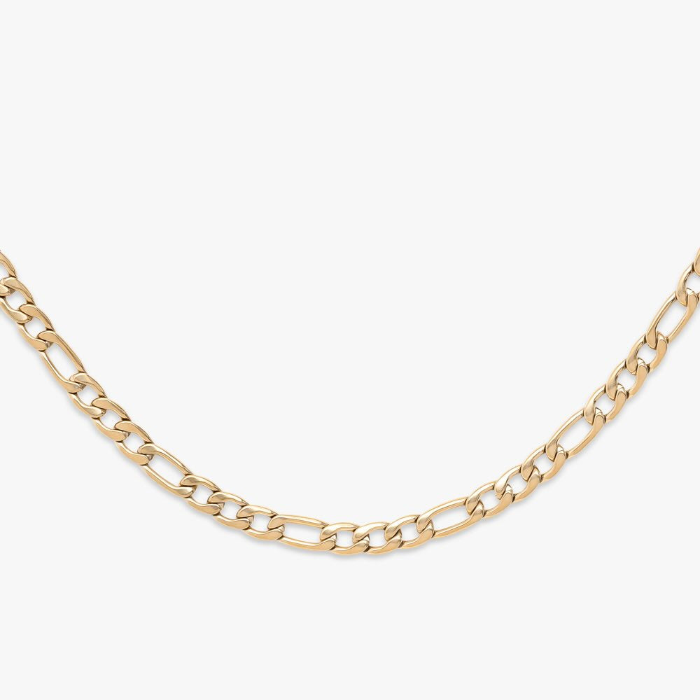 4MM Figaro Chain 14K Gold、mySite、hinf8tx79