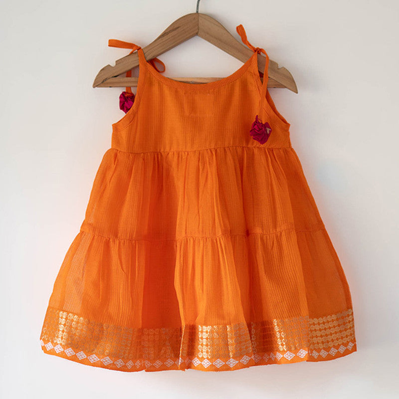 Cotton Dress For Kids | Kesar Orange、mySite、camillekostekn