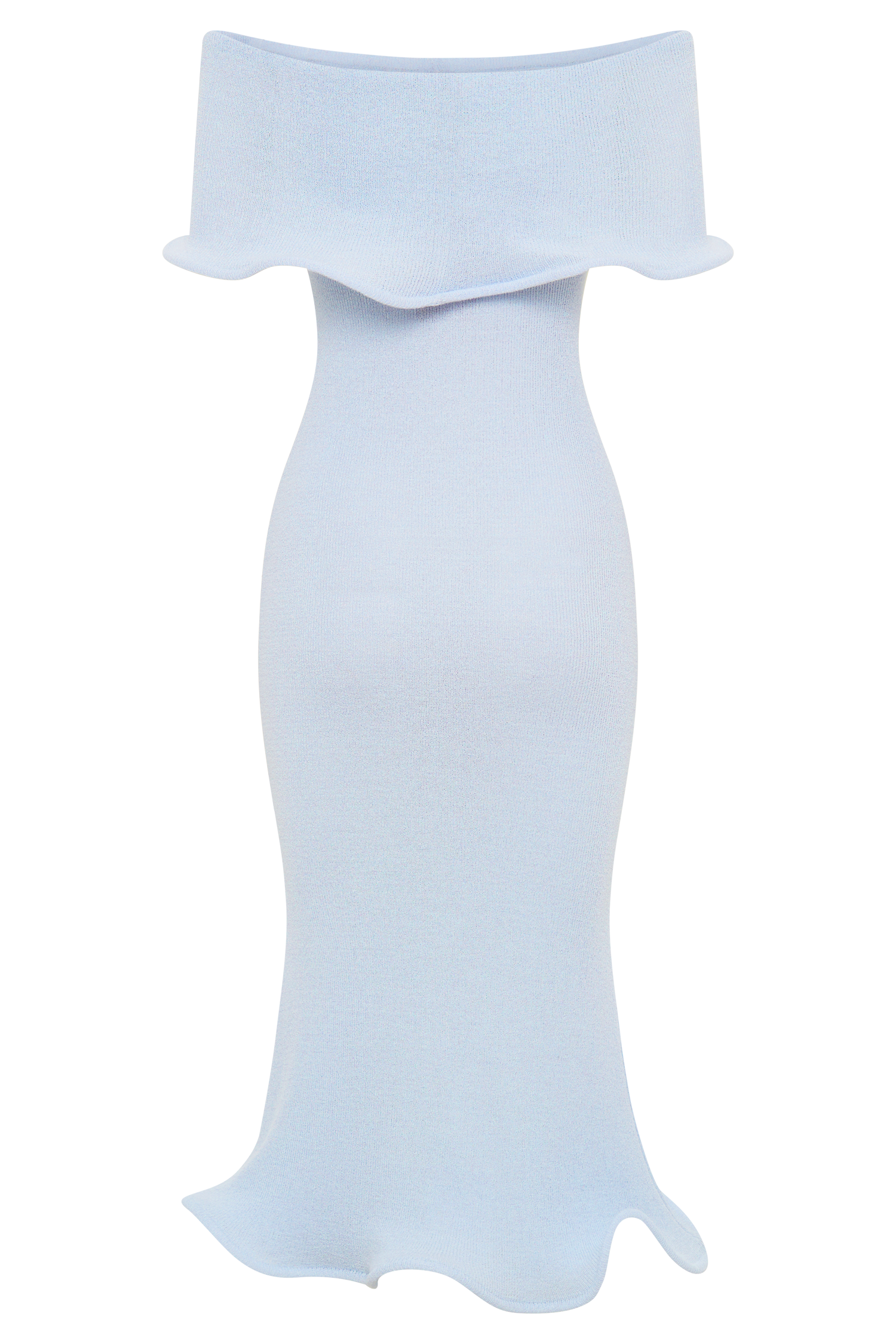 Molly Off Shoulder Knit Midi Dress - Sky Blue、mySite、solidvoid