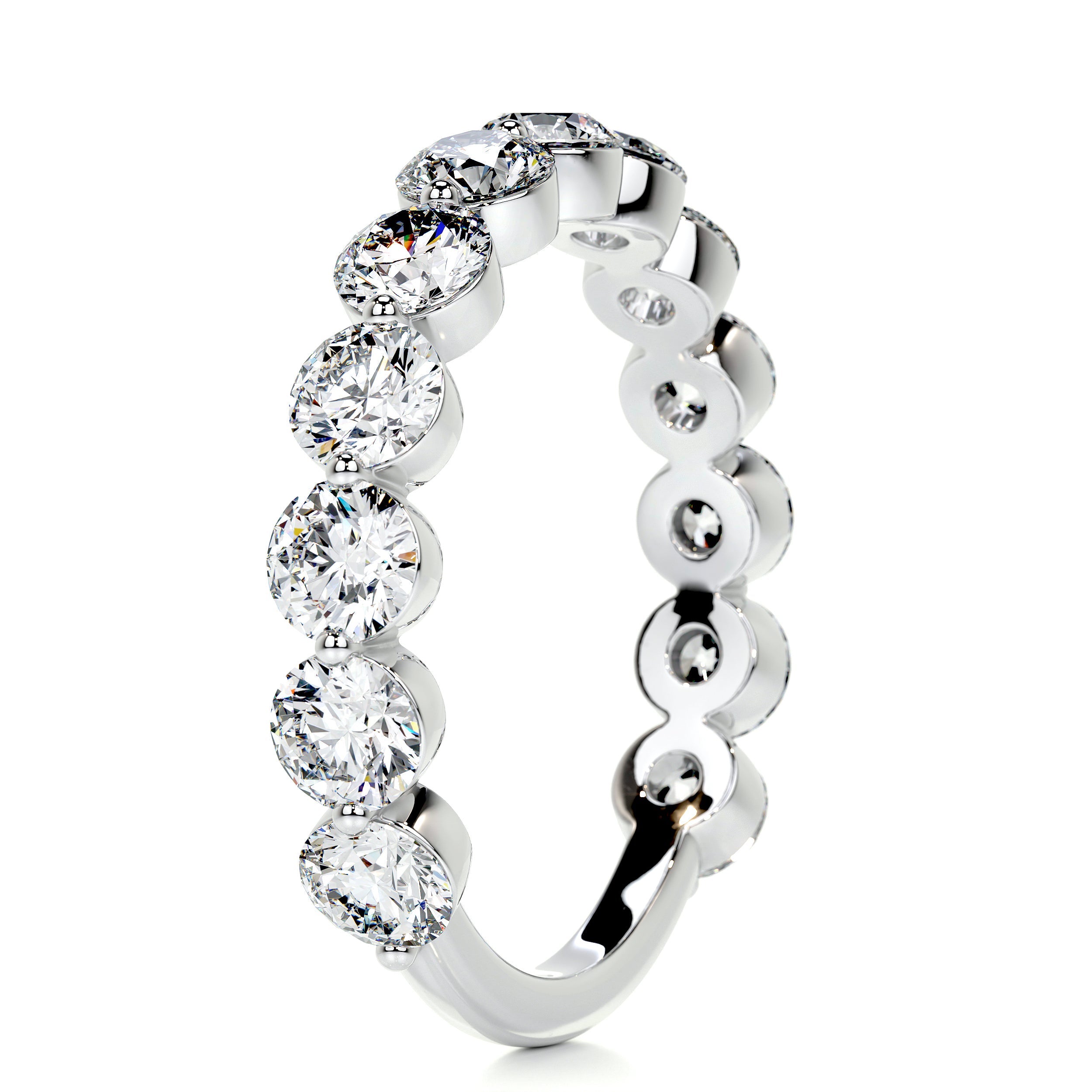 Josie Half-Eternity Wedding Ring (2 Carat) -14K White Gold (RTS)、mySite、hinf8tx79