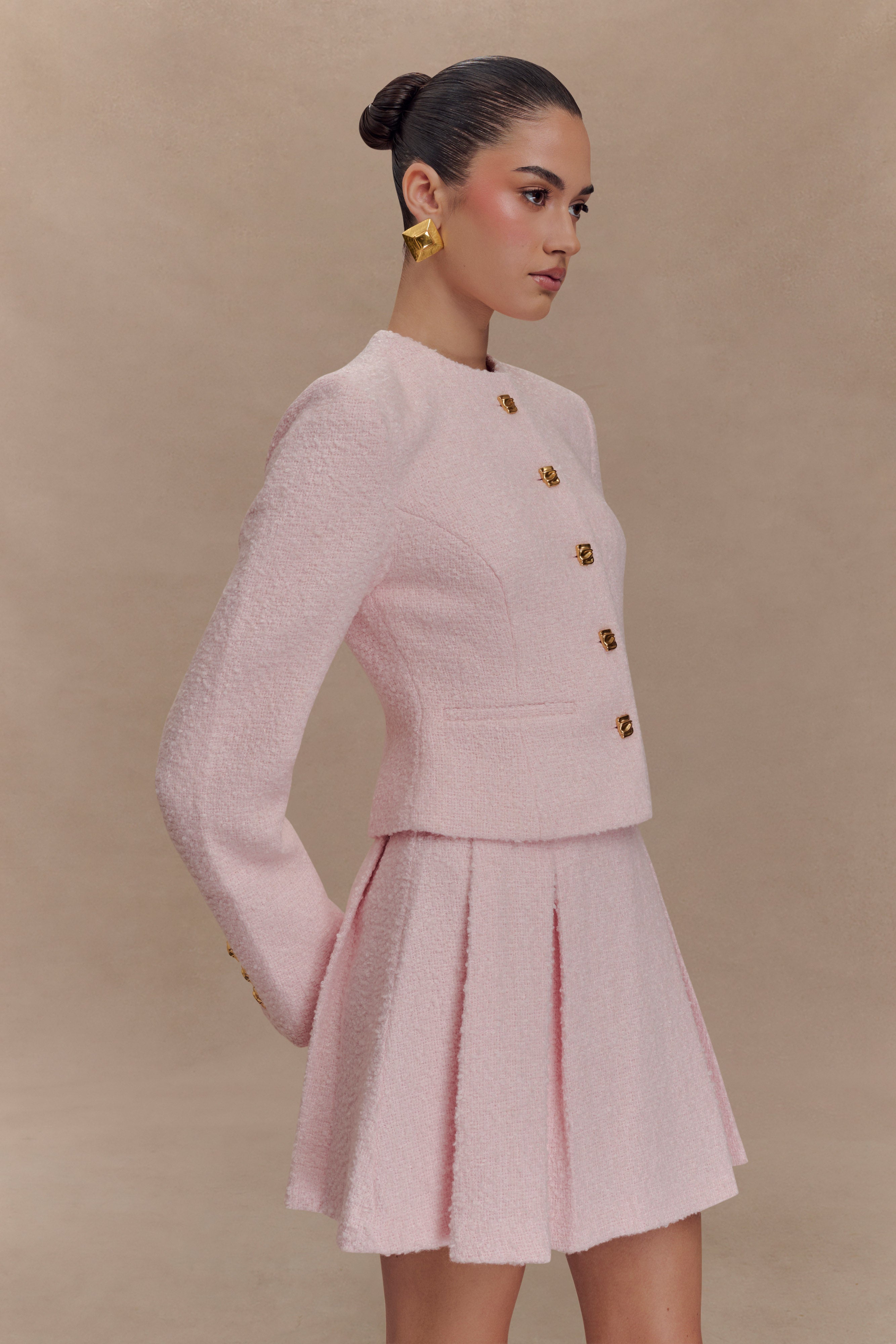 Cleo Boucle Jacket - Powder Pink、mySite、solidvoid